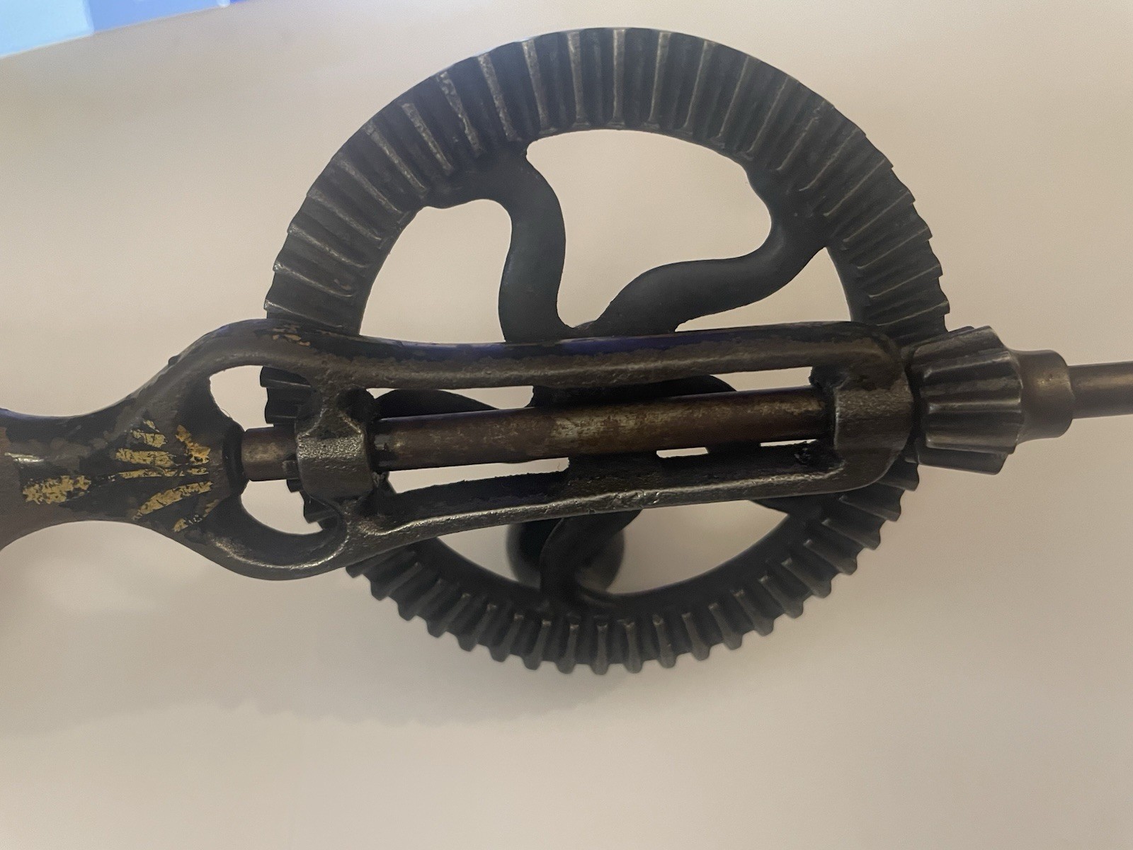 Ornate Pinstriped WHITNEY’S Eggbeater Hand Drill 10 1/2″ 1880’s Tower Lyon🌺🌺