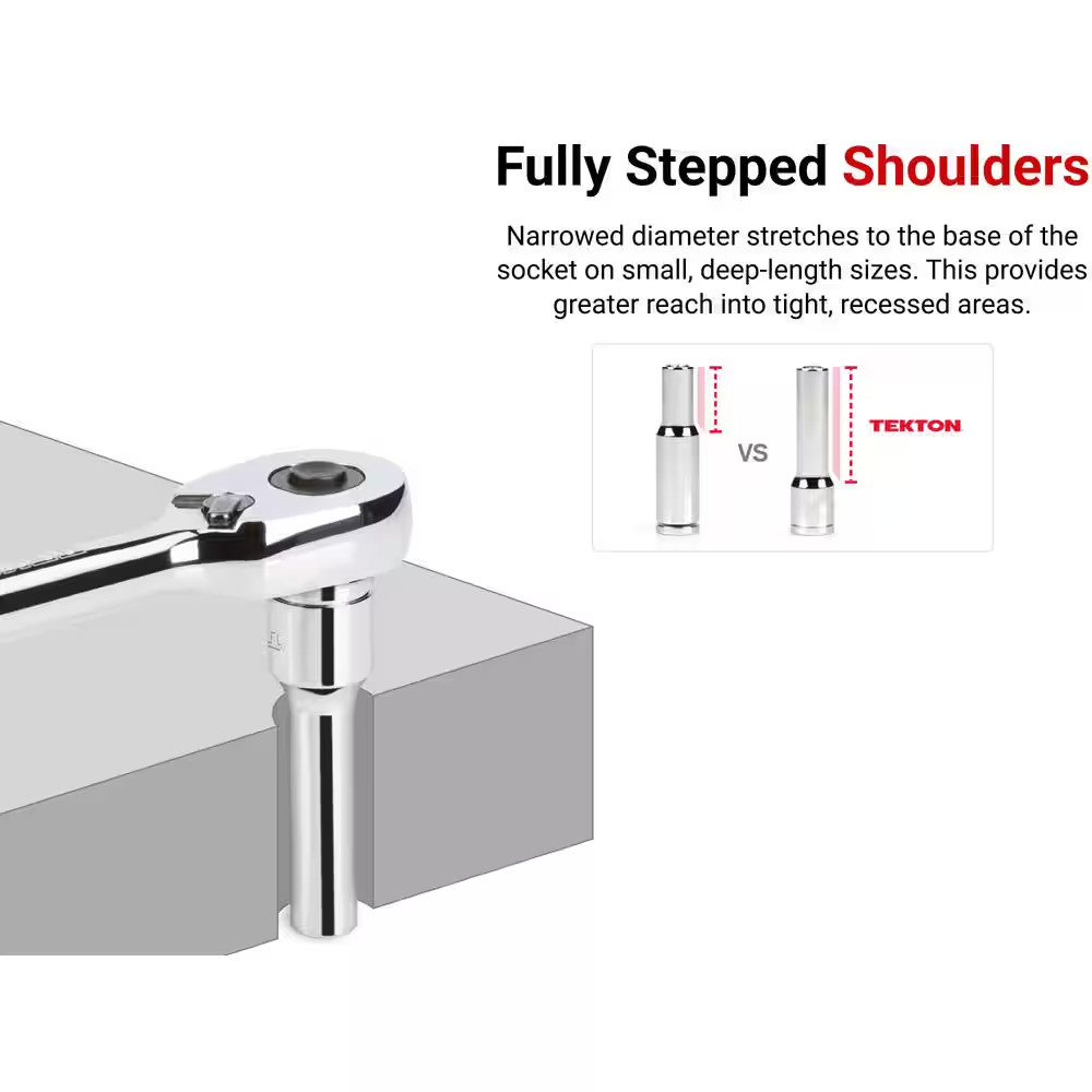 TEKTON 1/2 Inch Drive x 25 mm Deep 6-Point Socket | SHD23125