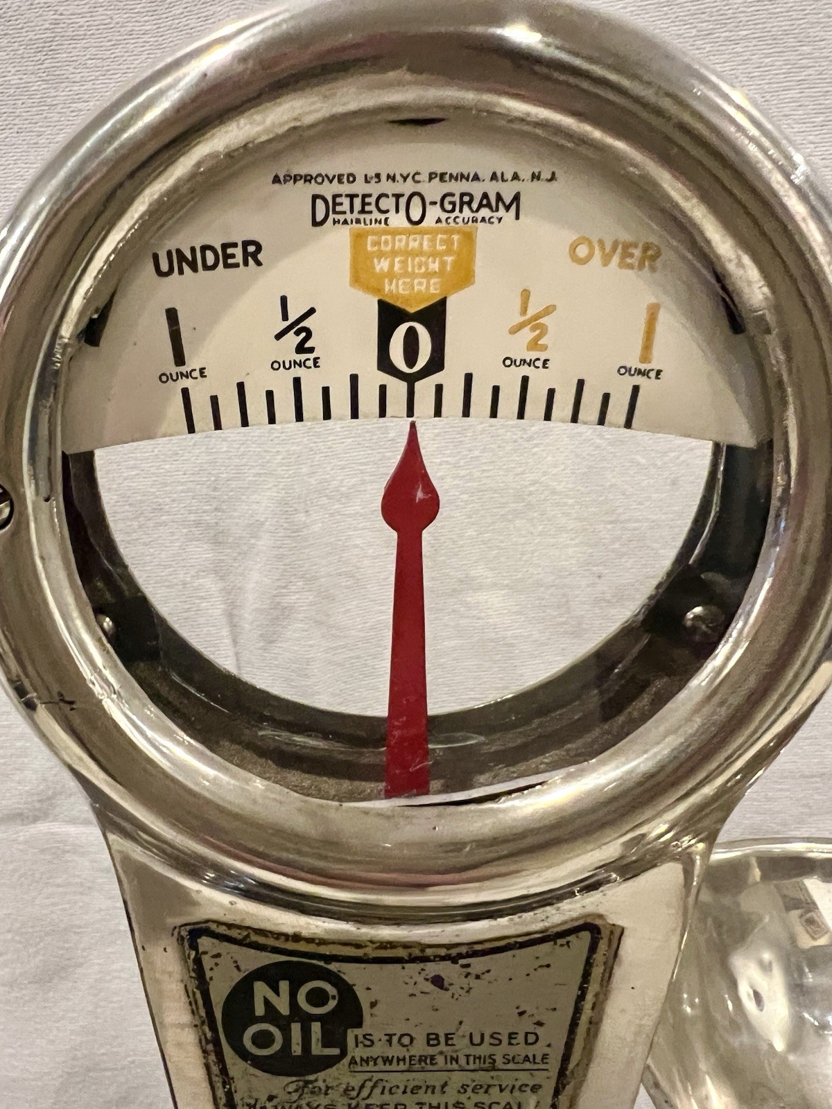 1940s JACOBS DETECTO-GRAM CANDY SCALE 1 Ounce Balancing Brooklyn NY with Weights