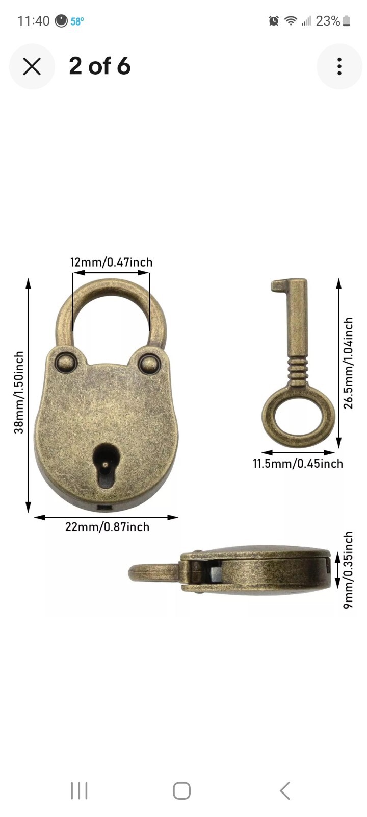 2 Sets Mini Antique Bronze Locks and 4 Keys, Retro Vintage Small Metal Padlock