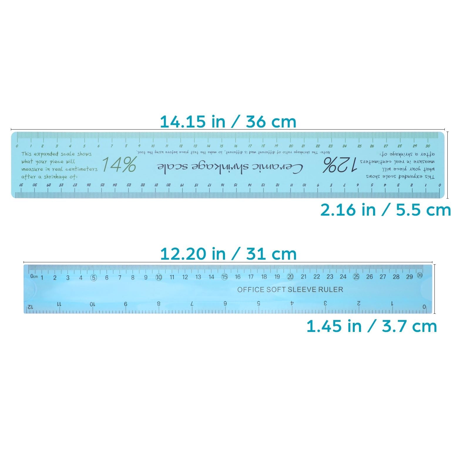 VILLCASE Ceramic Shrinkage Scale Ruler for Pottery Clay Sculpture Measuring T…