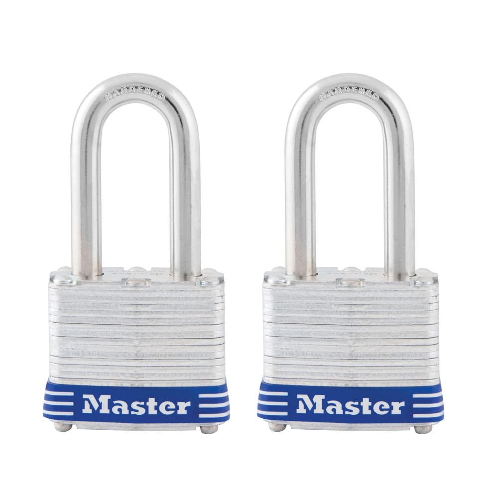 Master Lock 3TLF Laminated Steel Padlock with Key, 2 1-1/2″ shackle, Silver