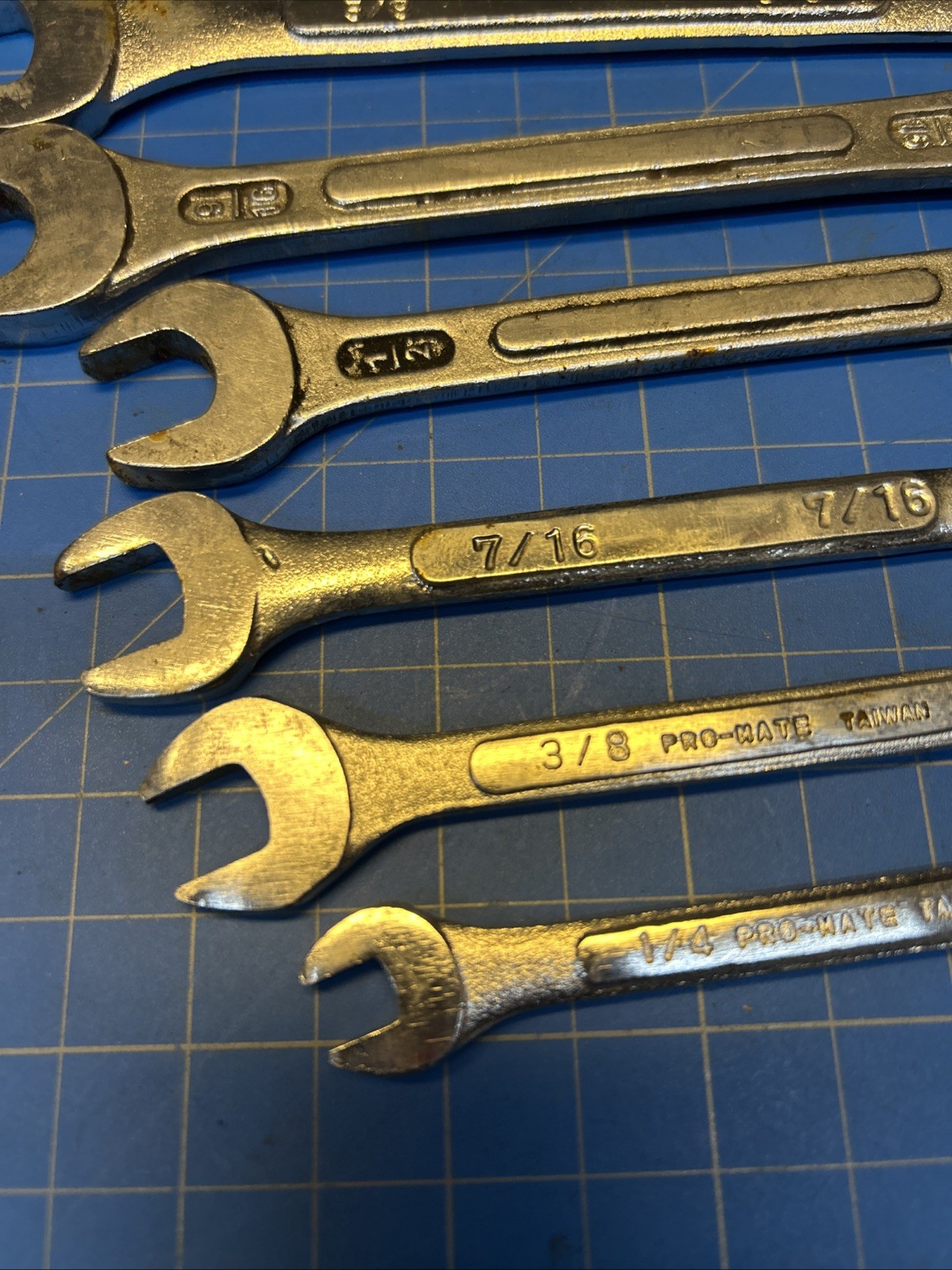Vintage GEDORE 10 Piece Combination Wrench Set Box End Open End Missing 5/16