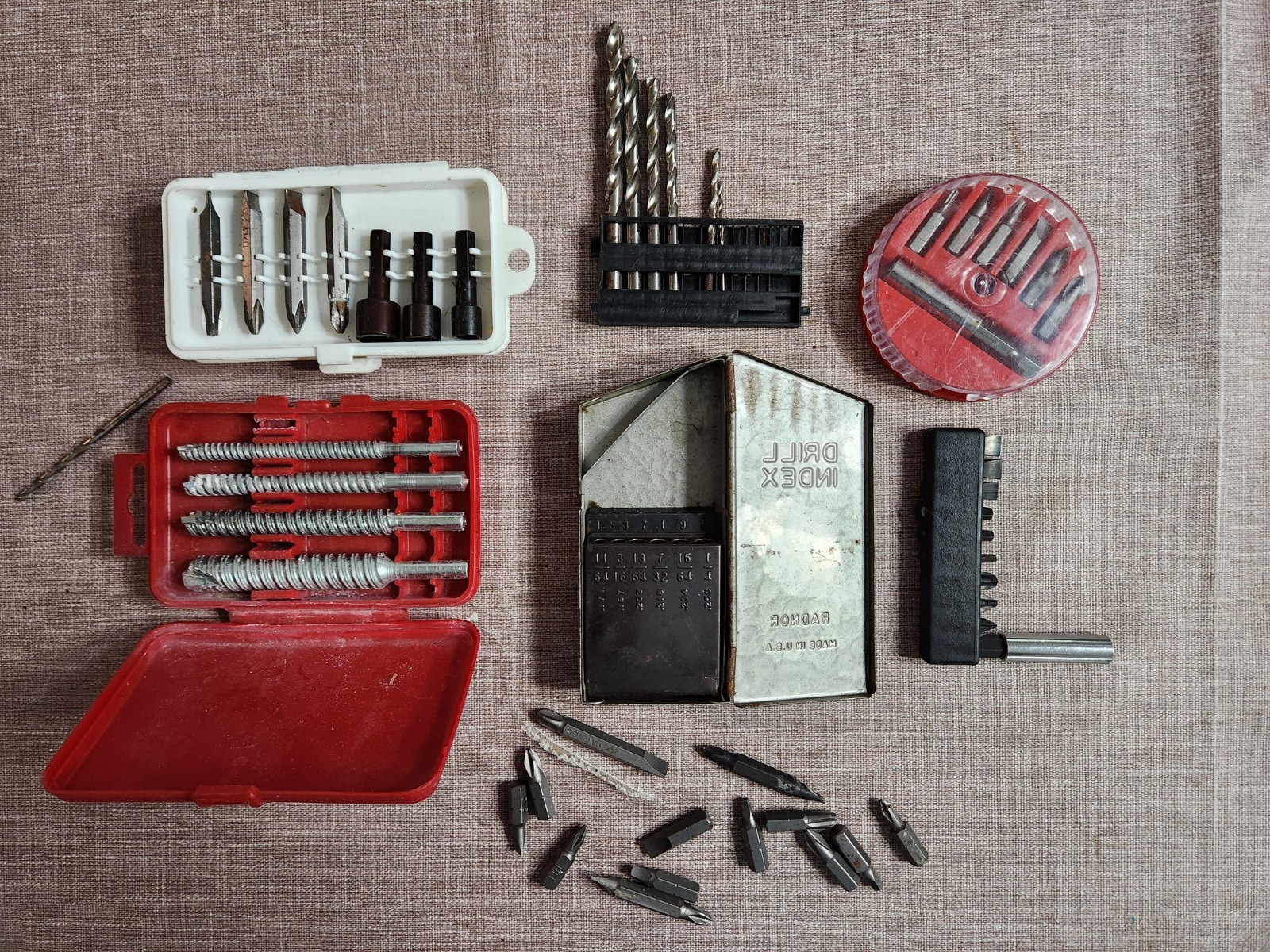 Lot of 40 + Vintage Drill Screwdriver and Drill Bits Masonry and Other Types