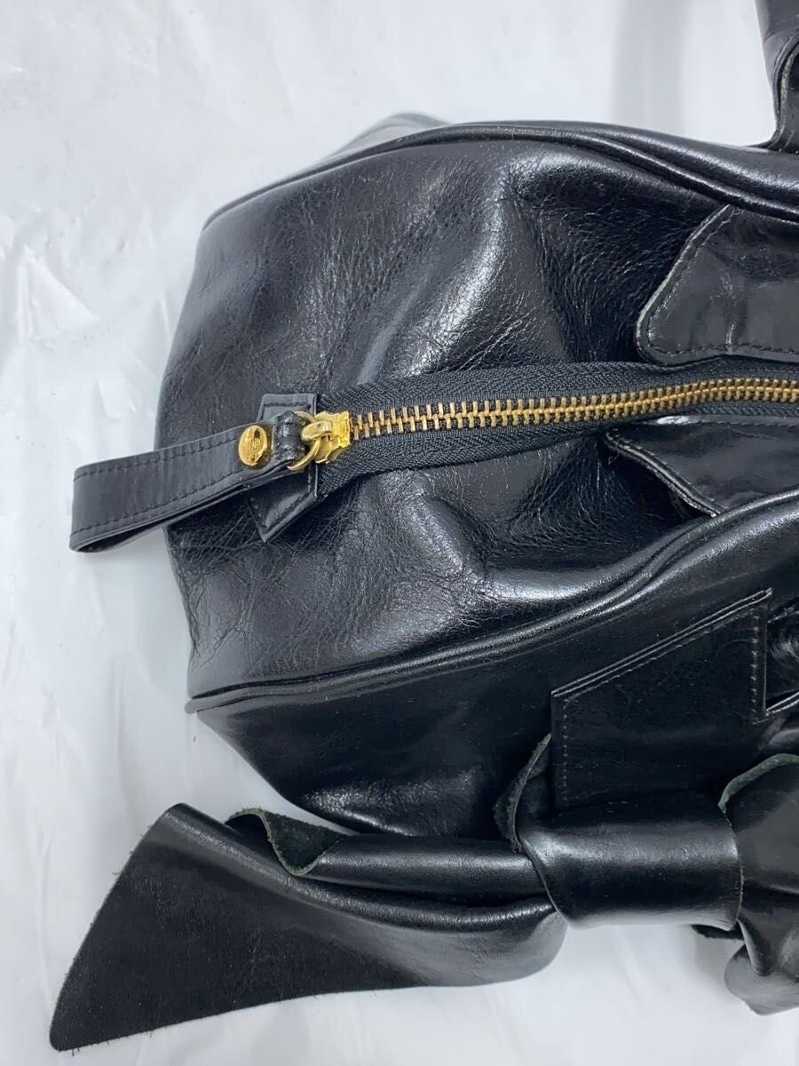 Vivienne Westwood Handbag Leather Frill Ribbon Design Black Used 40x17x15cm