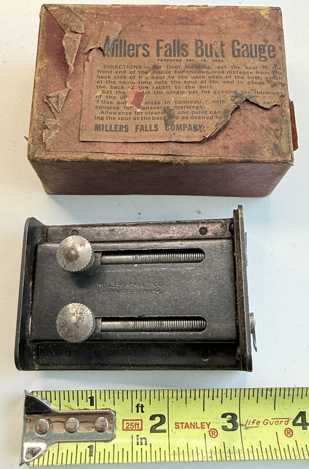 Millers Falls Butt Gauge USA No. 227 Door Mortise Marking Tool