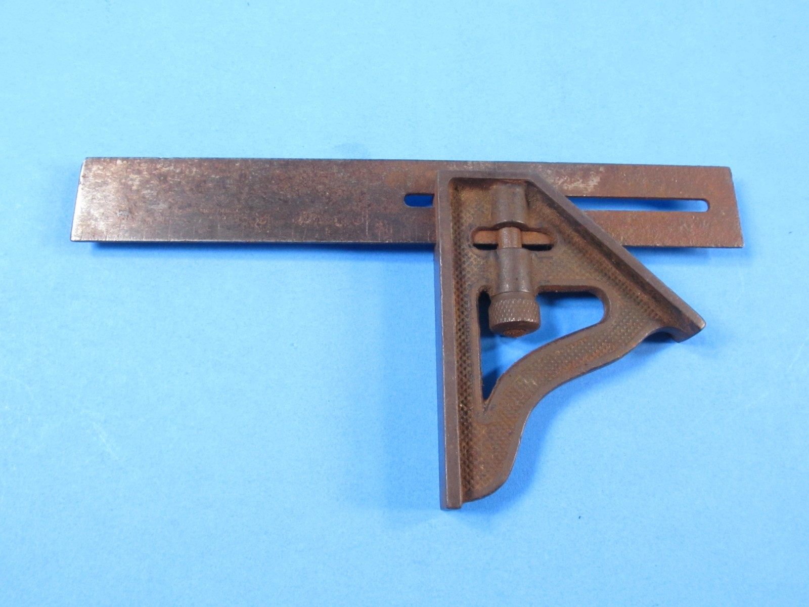 AS-IS lot 7 Stanley No 21 combination try miter squares 6″ 9″ 12″ & one 4 square