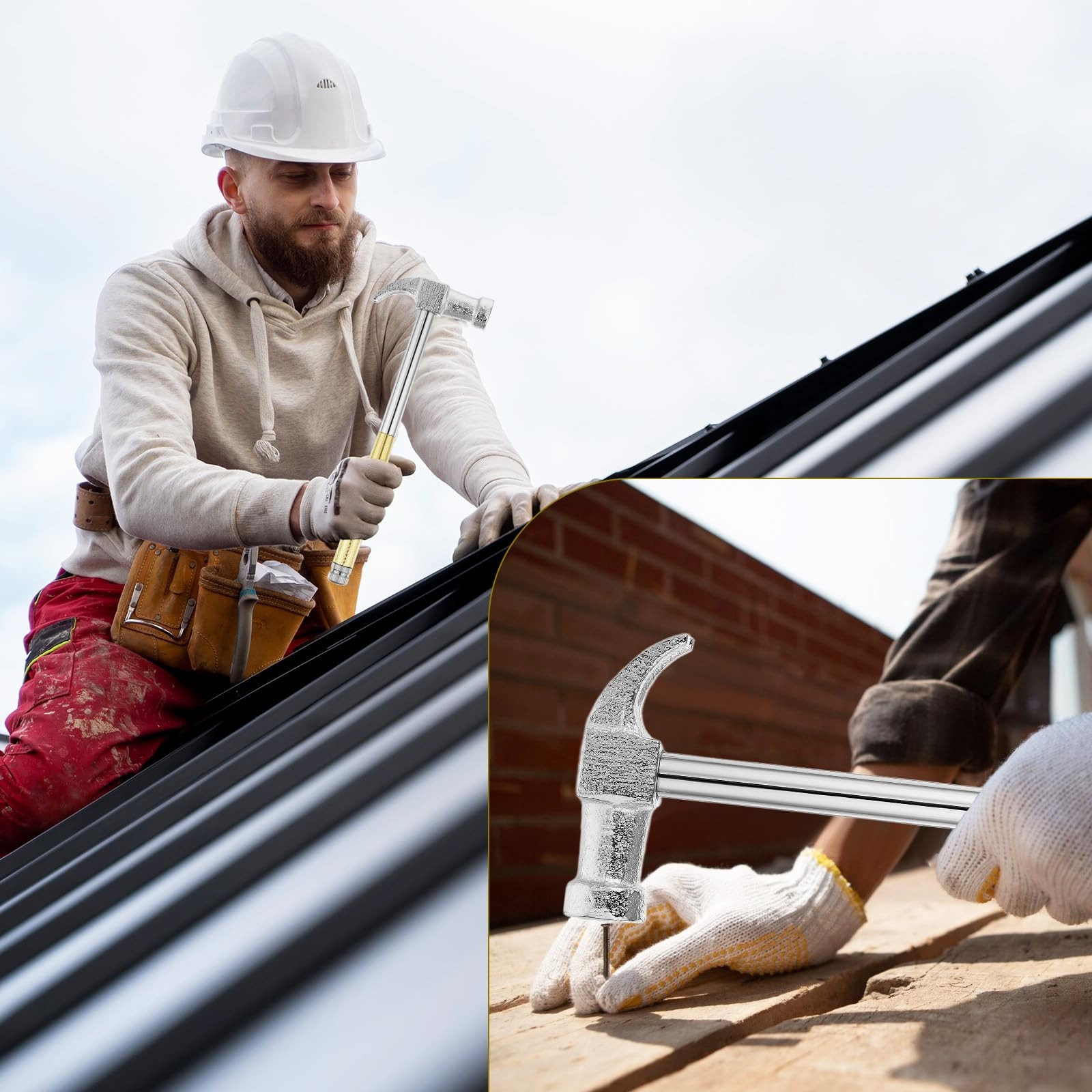 Mini Hammer 6 in 1 Small Brass Screwdriver Multitool Gold