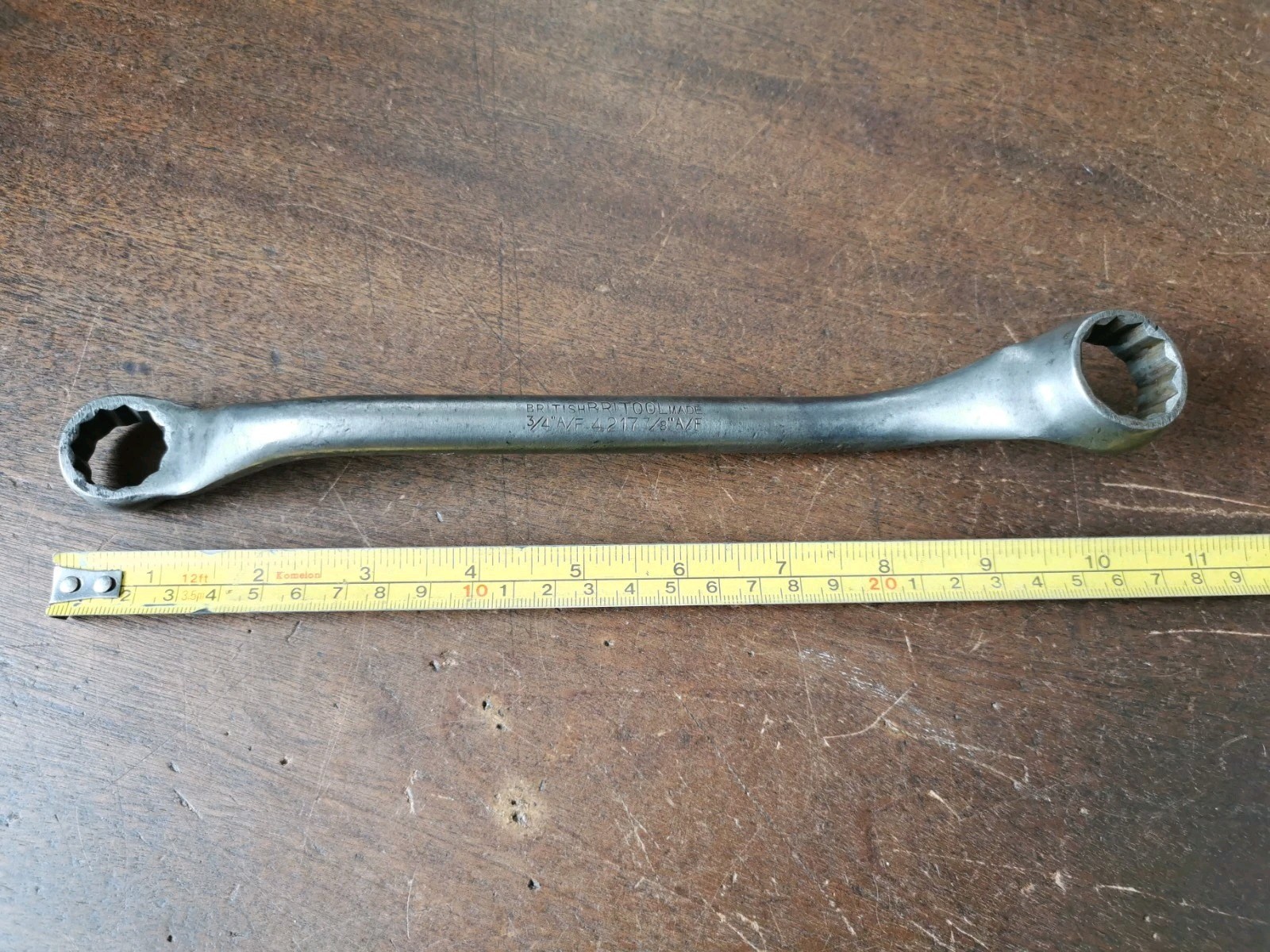 Vintage Britool 4217 Ring Spanner 7/8AF X 3/4AF, 10 3/4″ long.