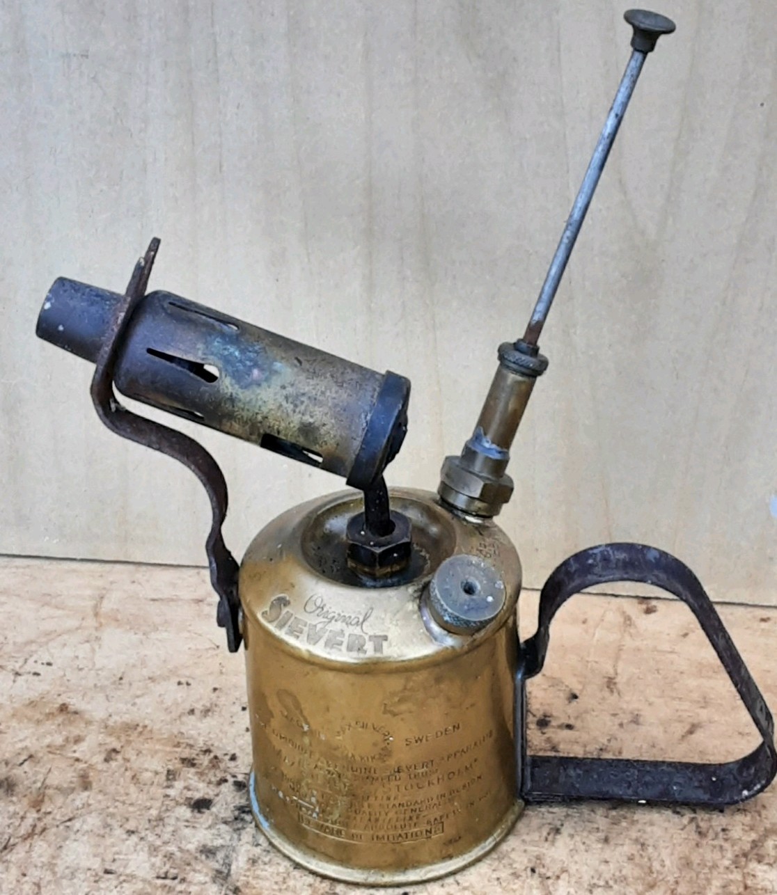Vintage Max Sievert Brass Blow Lamp, Blowlamp. Type 538. Untested.