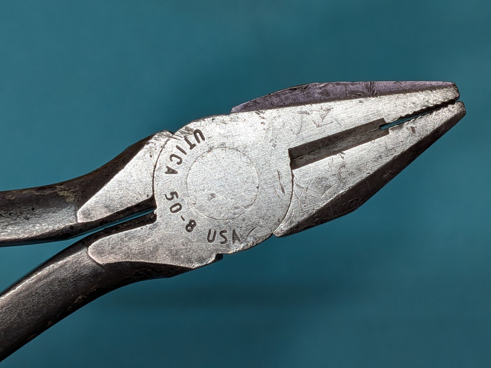 UTICA 50-8″ USA Linesman Side Cut Pliers 8″ Long VINTAGE