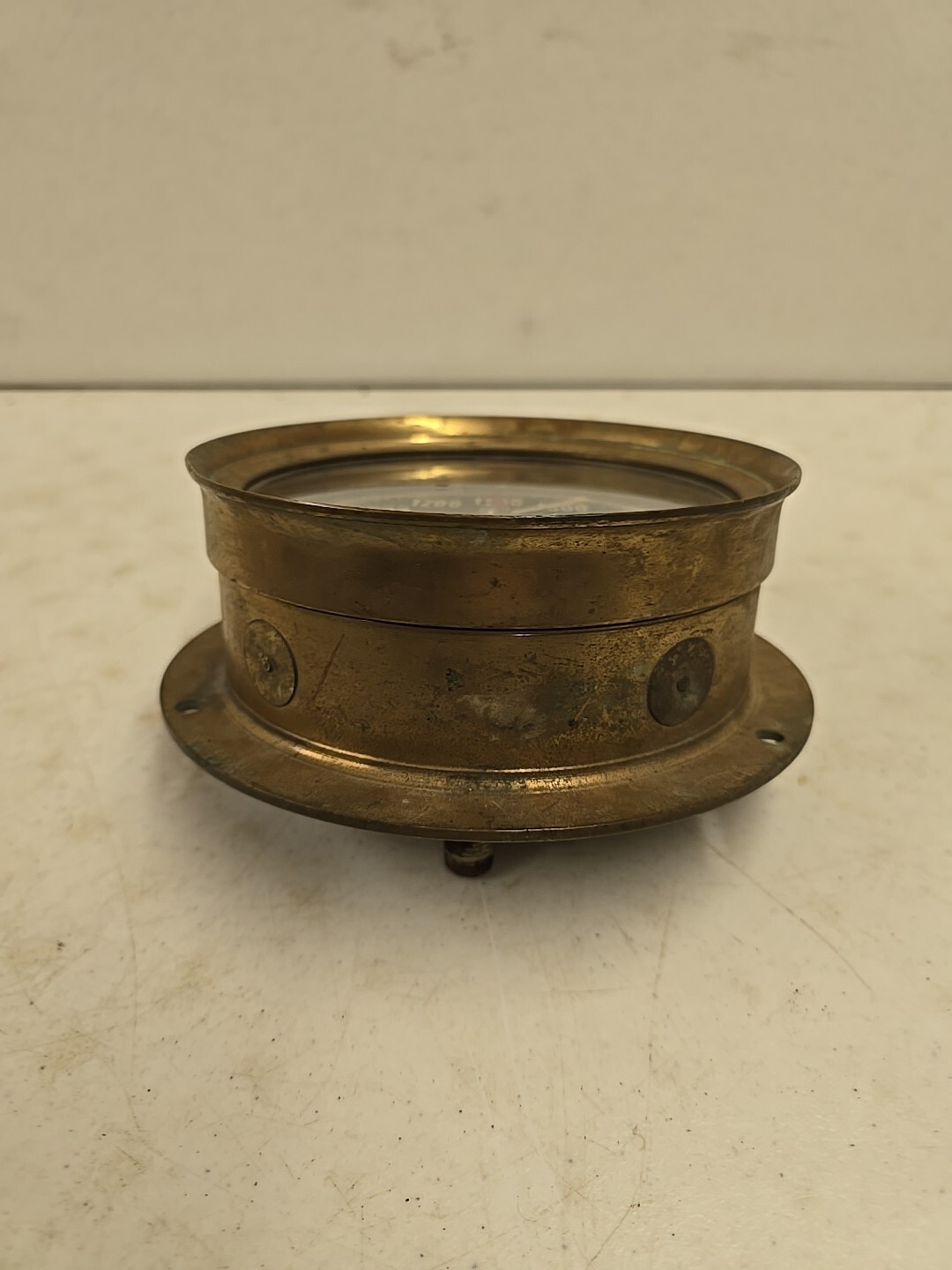 Vintage 6.75″ Ashcroft 1850 Railroad Nautical Pressure Gauge Brass Housing 3000