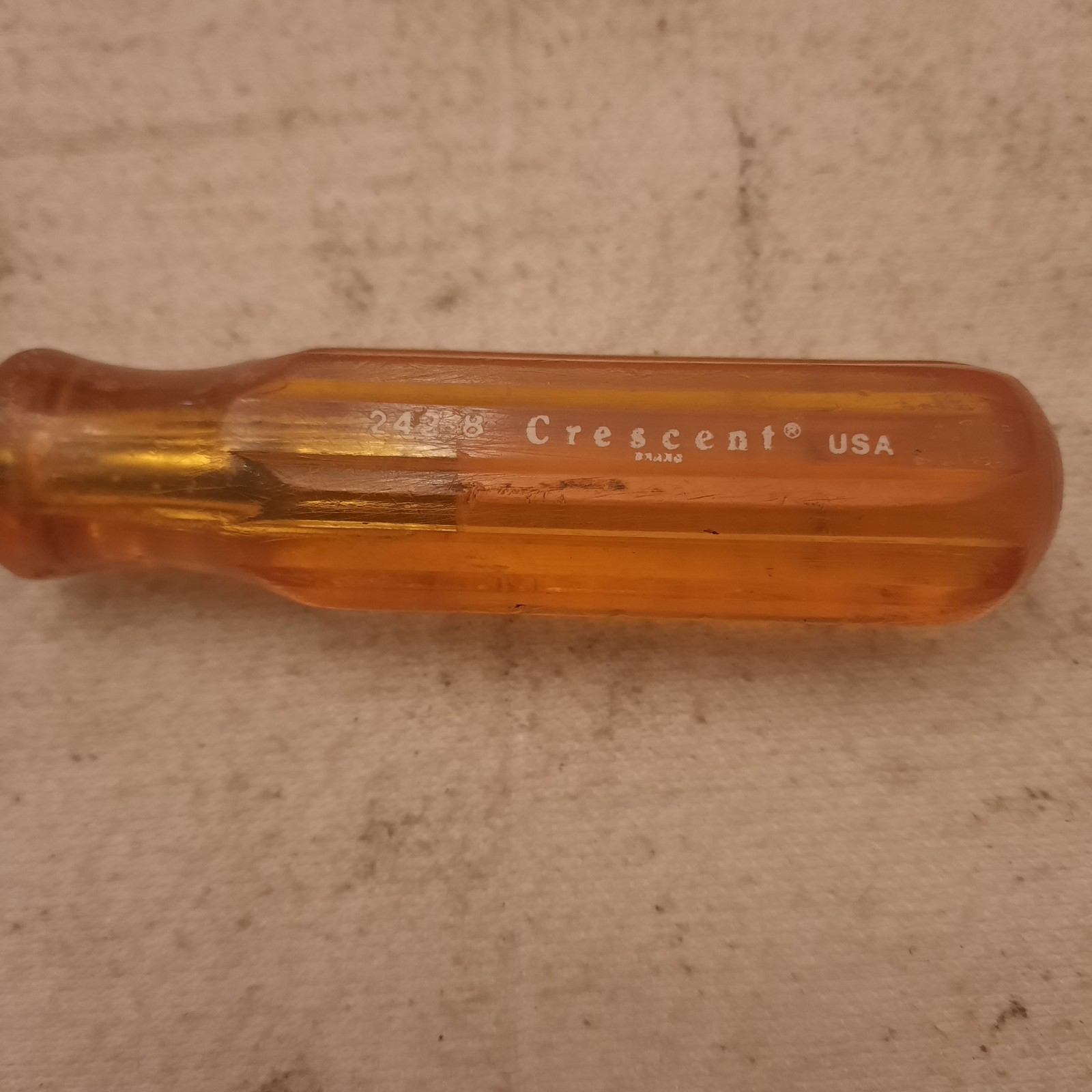 VTG Crescent Screwdriver 8″ No.243-8 Electricians Fluted Amber Handle USA Scarce