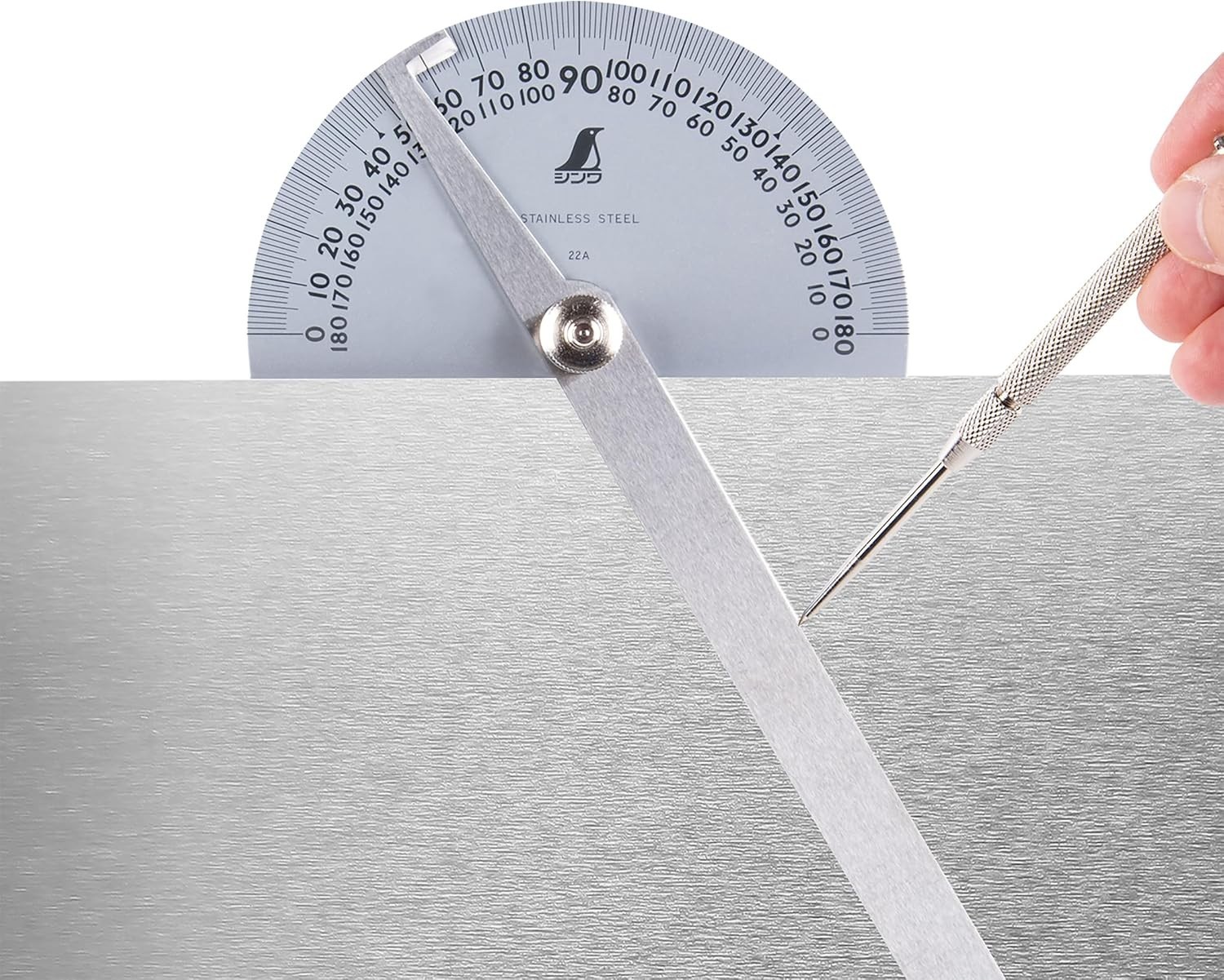SHINWA Protractor Stainless 1 rod Mini Silver 62774 No.30 JPN