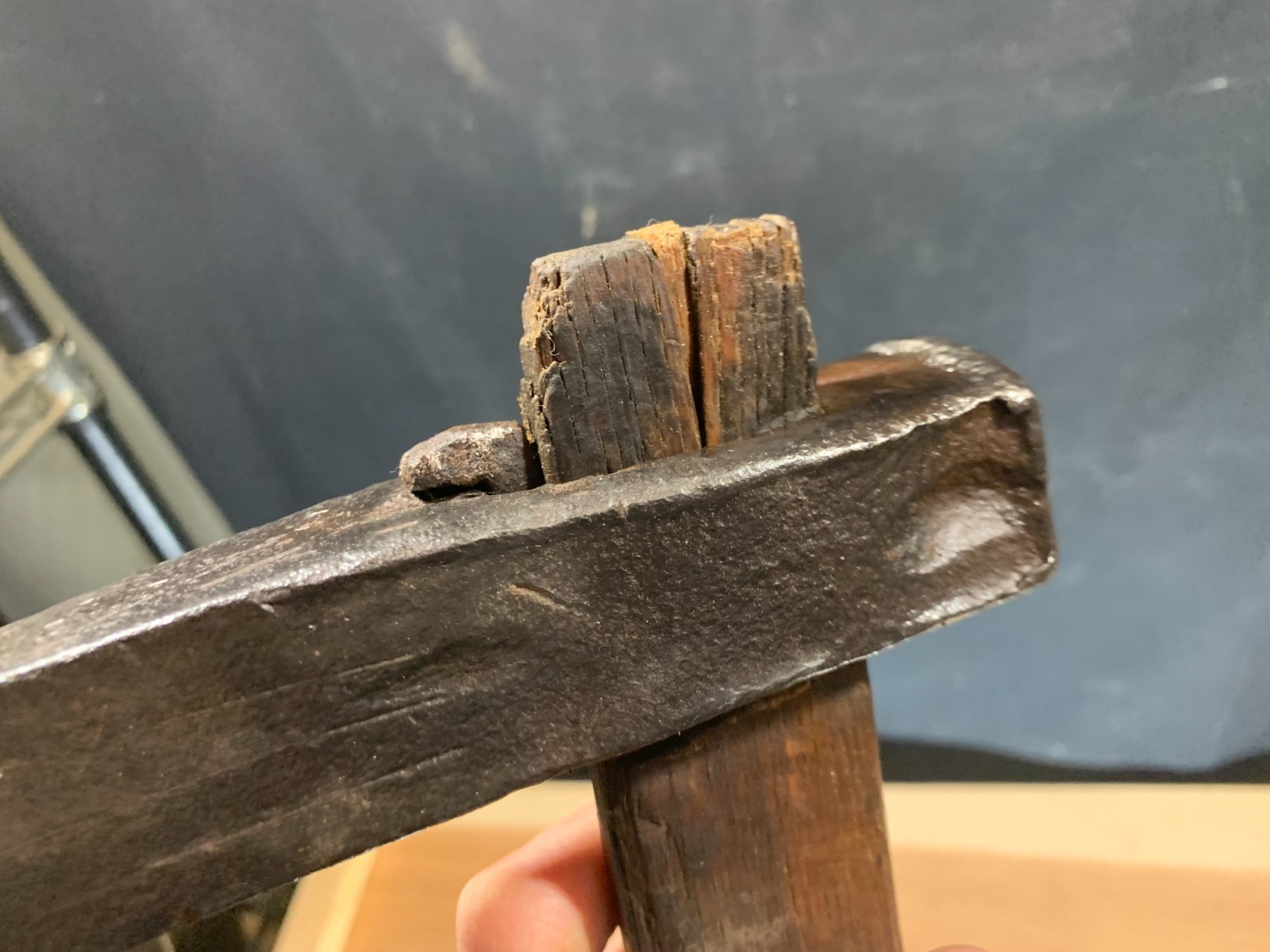 Antique- Medoyoki — Japanese Mortising Axe (for log rafting) 1275g 64cm