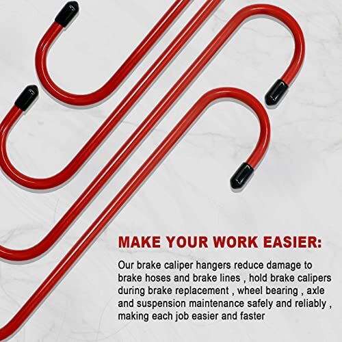 10 Pcs Brake Caliper Hanger Hooks with Rubber Tips Automotive Tool for Braking