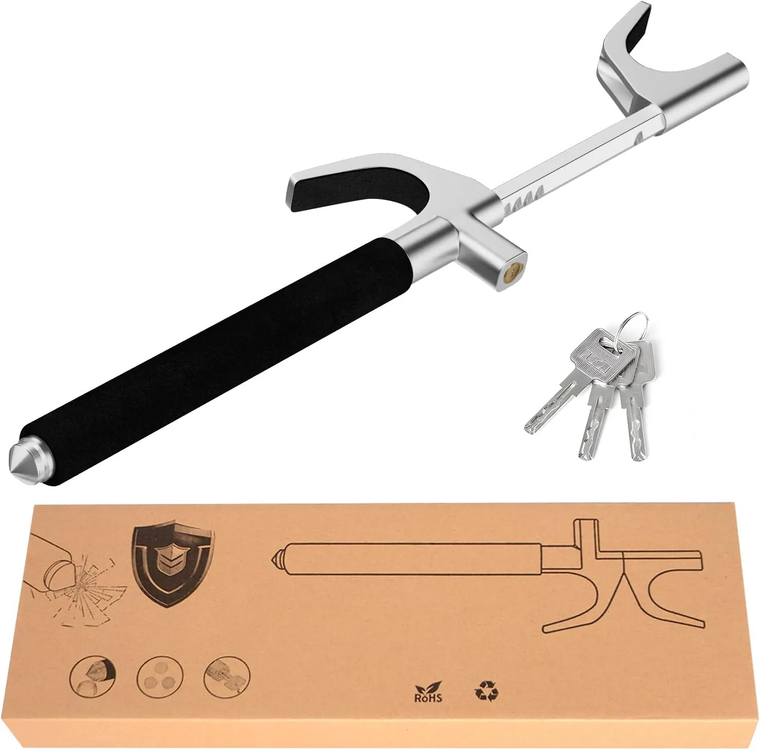 Universal Heavy Duty Steering Wheel Lock Anti Theft Security Device For Car T…