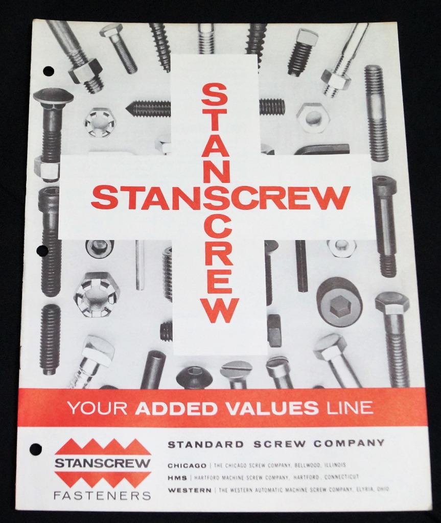 STANDARD SCREW COMPANY STANSCREW FASTENERS ADVERTISING SALES BROCHURE 1950s