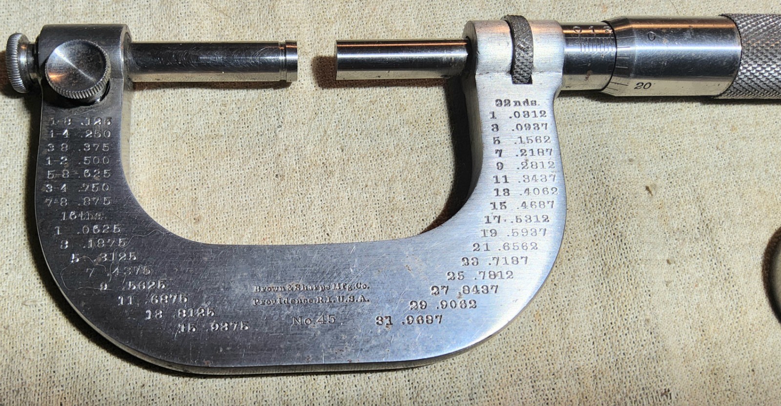 ANTIQUE DEC. 30, 1902 PATENT BROWN & SHARPE NO. 45 MICROMETER IN ORIGINAL BOX