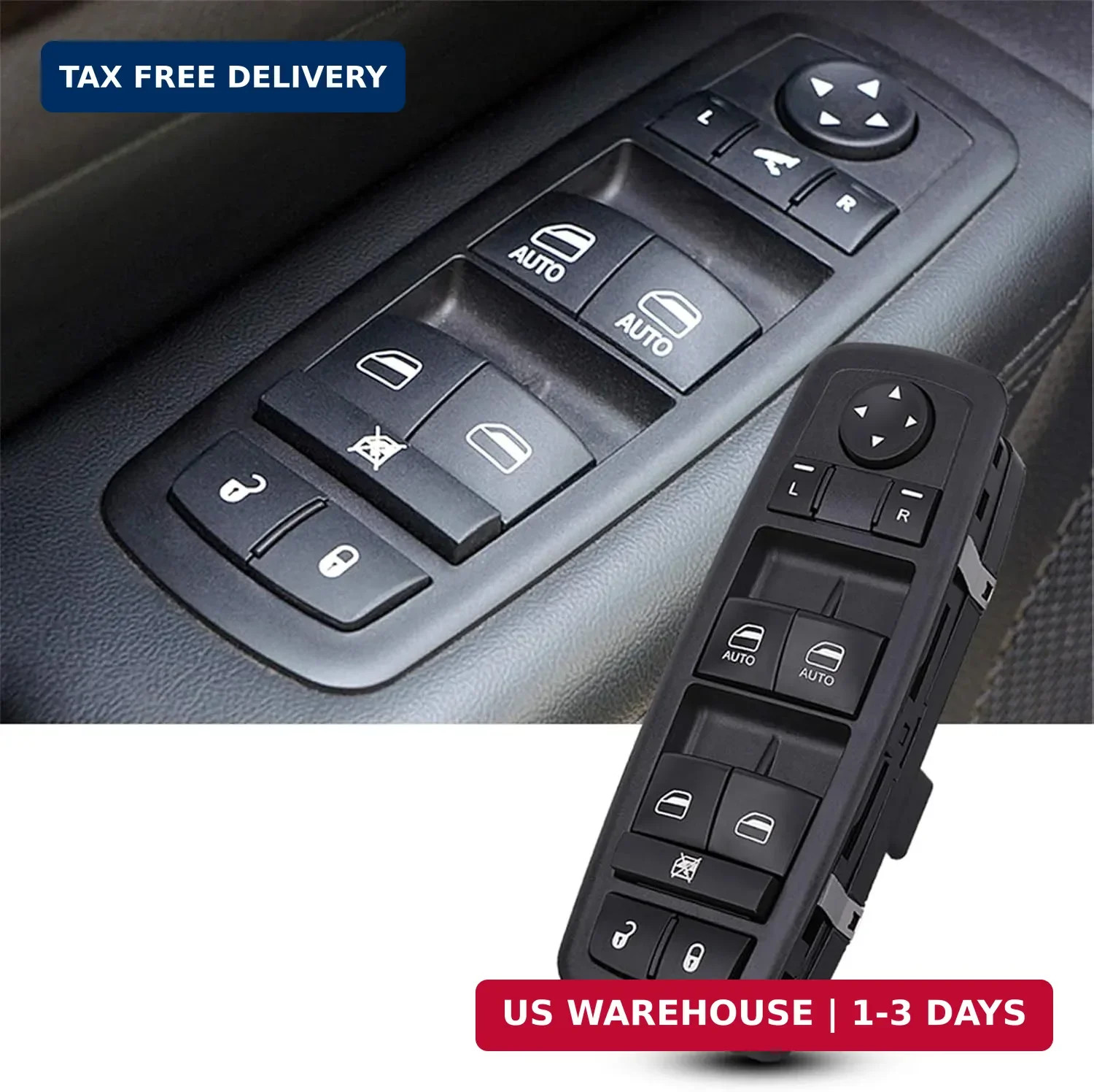 Power Window Switch Main Control Button Compatible with 2016-2018 Ram 1500 2500