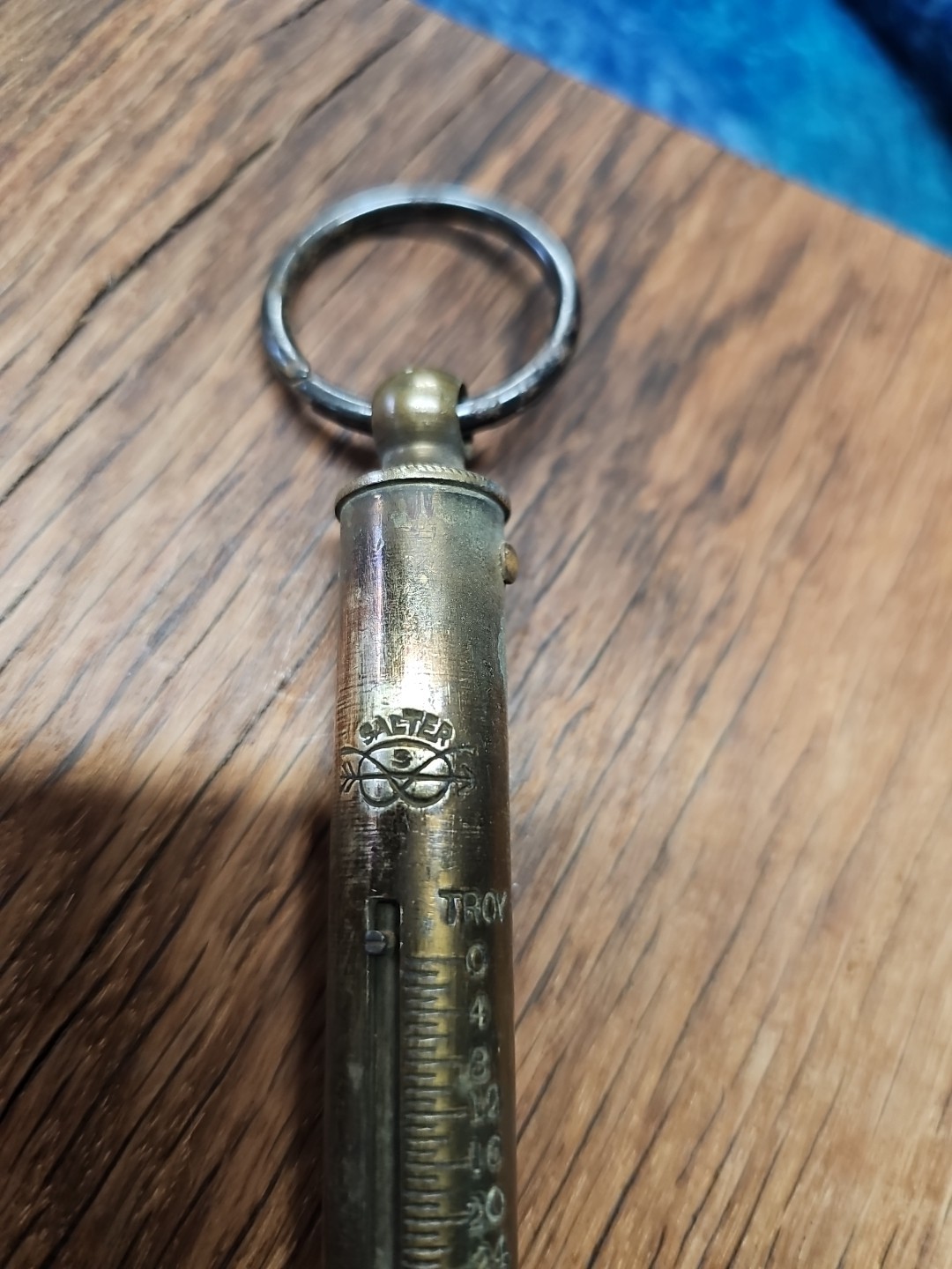 Vintage Salter Brass Troy Ounces Spring Hook Gold Weight Measure 0-200