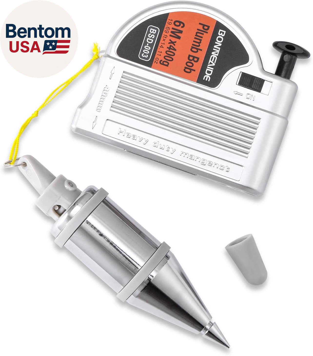 Retractable Plumb Bob Tool for Construction Industry Assignments, 14 Oz(400G) Ma