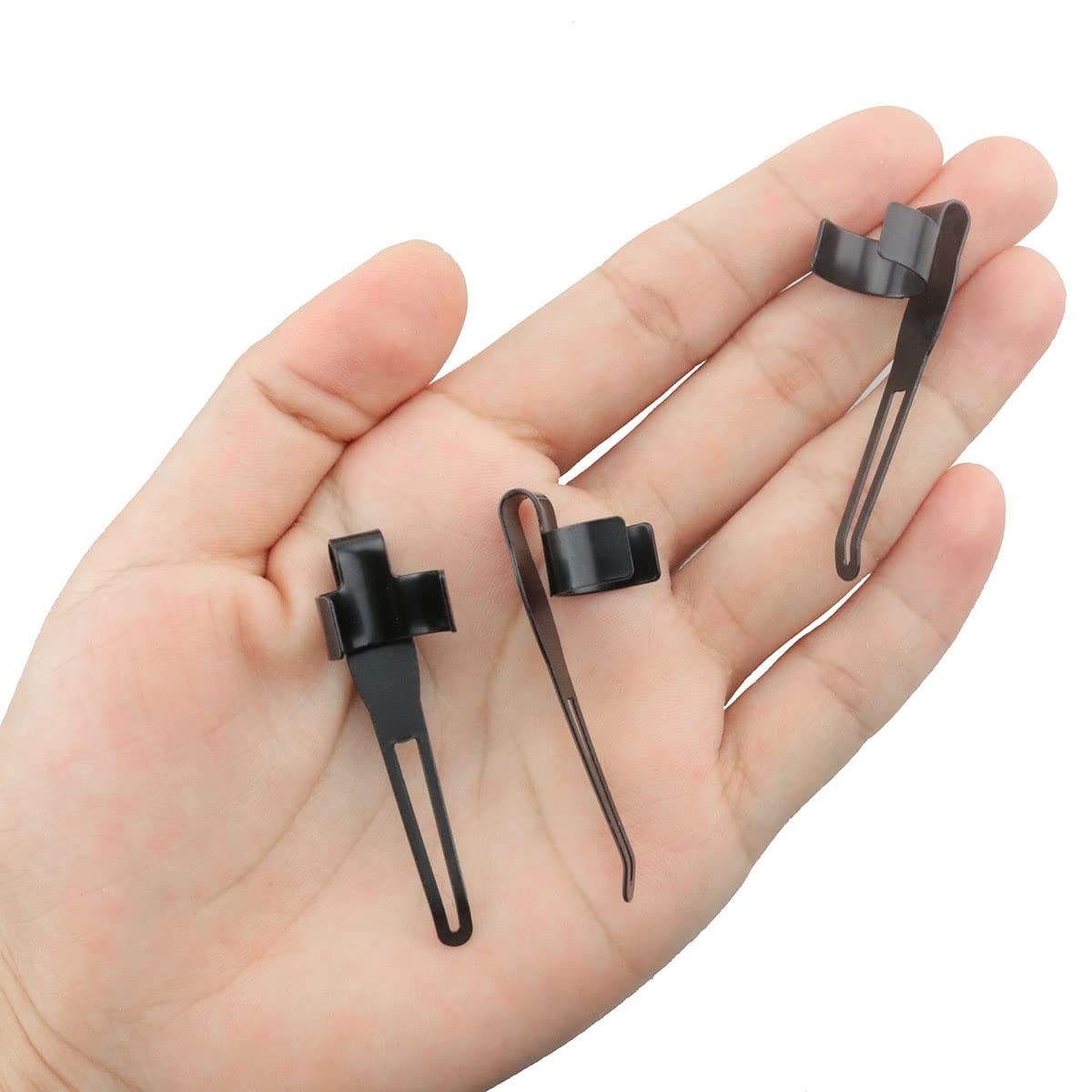 ITROLLE Flashlight Pocket Clip 25PCS Black Stainless-steel