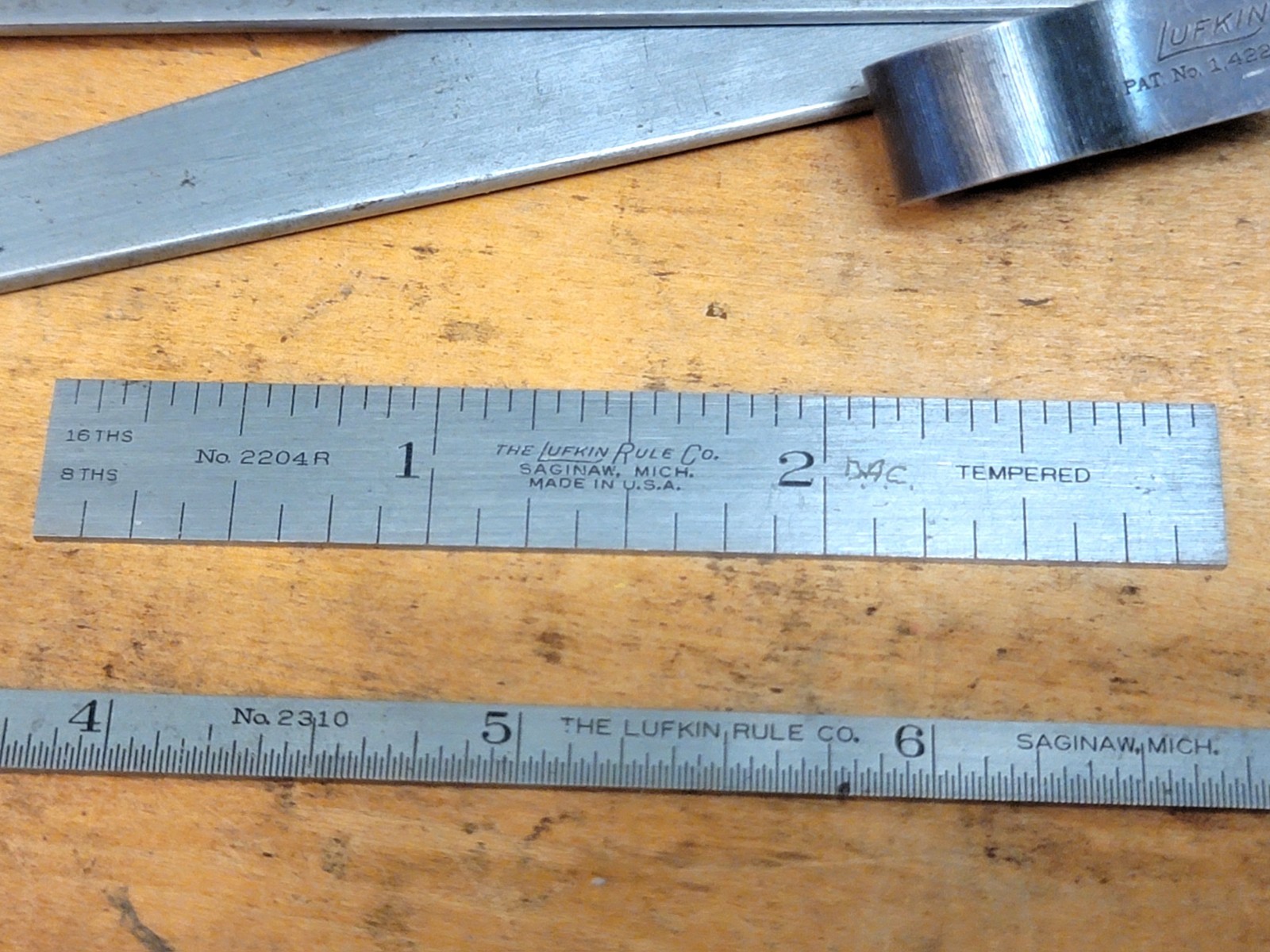 Lot of Vintage Lufkin Machinist’s Tools Calipers Double Scribe Rules Mic Wrench