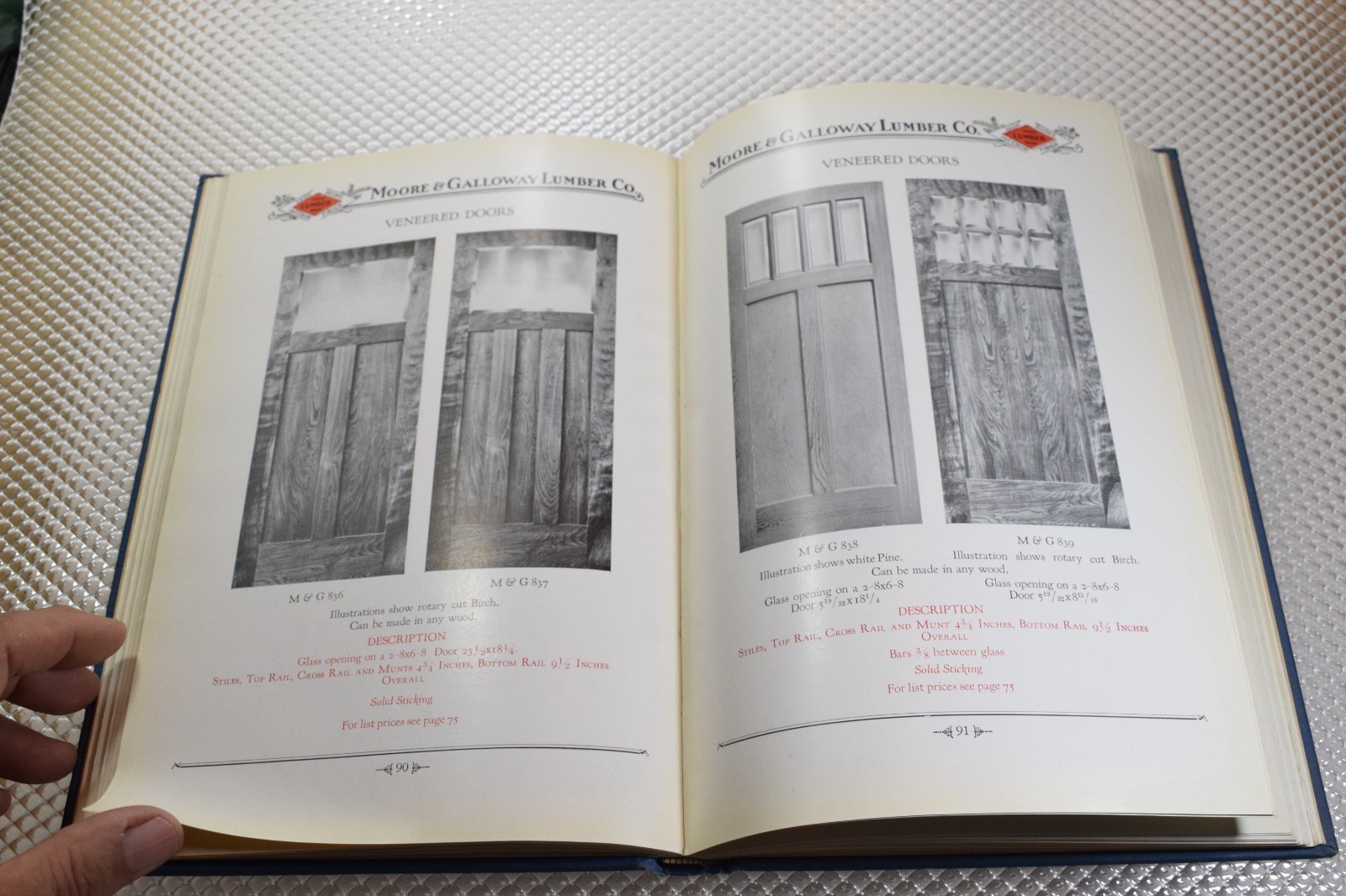 MOORE & GALLOWAY LUMBER FOND DU LAC WISCONSIN 1920s HARDCOVER SALES CATALOG BOOK