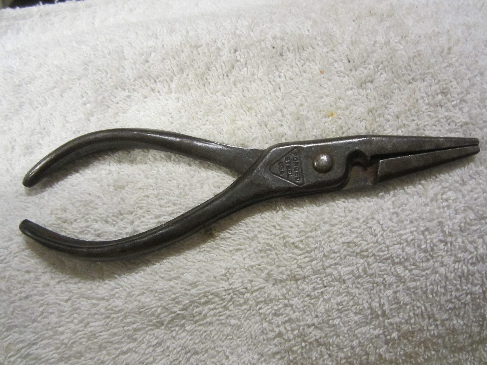 6.25″ ad Forged Steel USA Needle long Nose Pliers with Cutter VTG tool