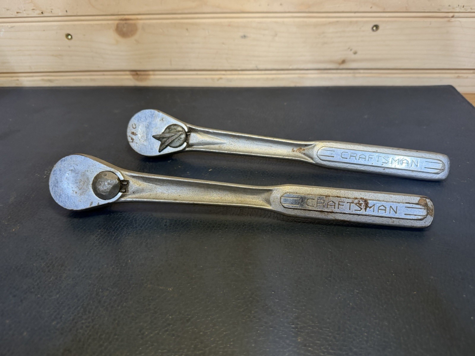 Lot Of 2 Vintage =V= Craftsman Flying V 1/2” 10″ Forged Ratchet For Repair