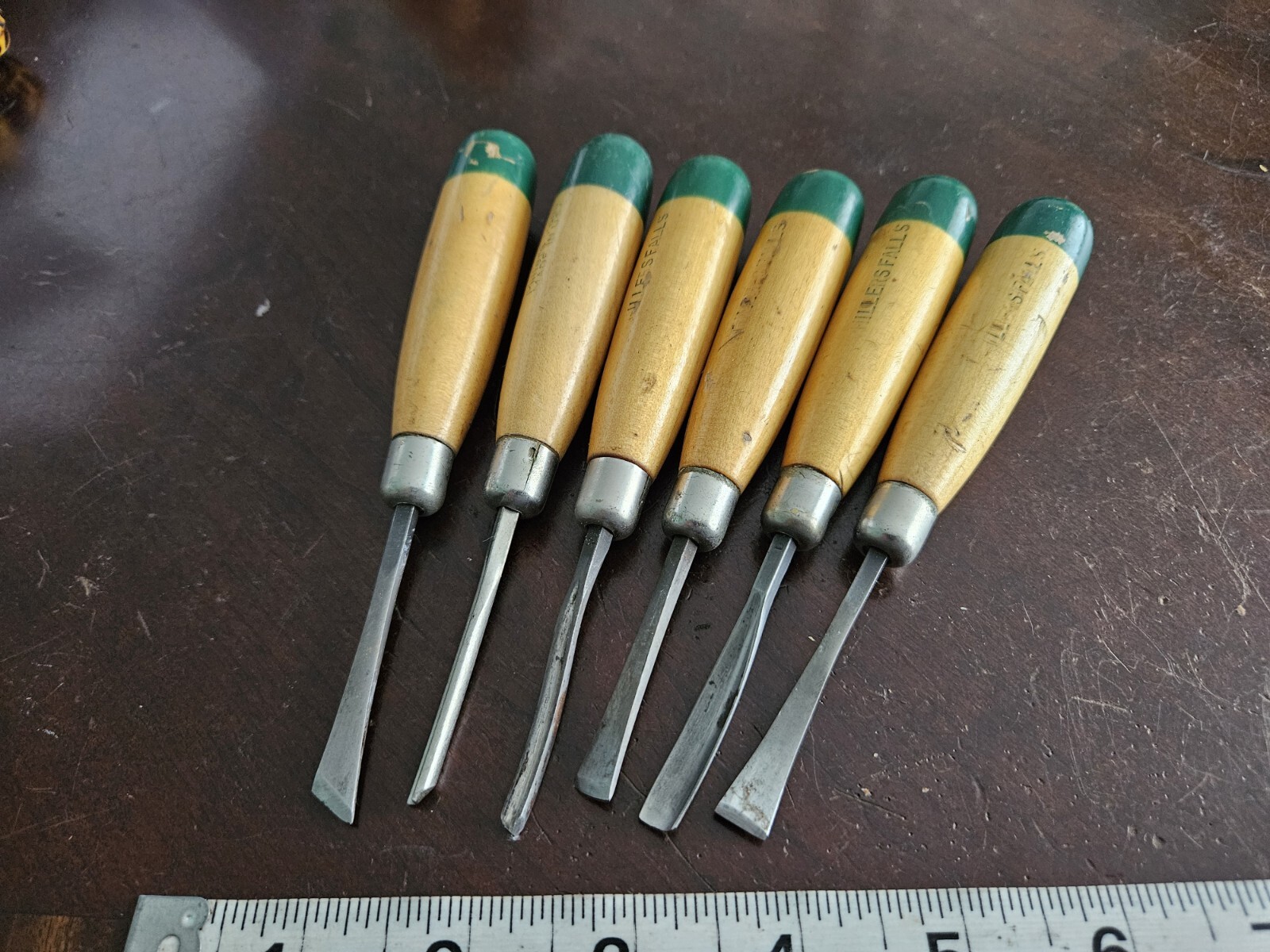 Vintage Millers Falls Tools No. 106 Wood Carving Chisel Set Of Six