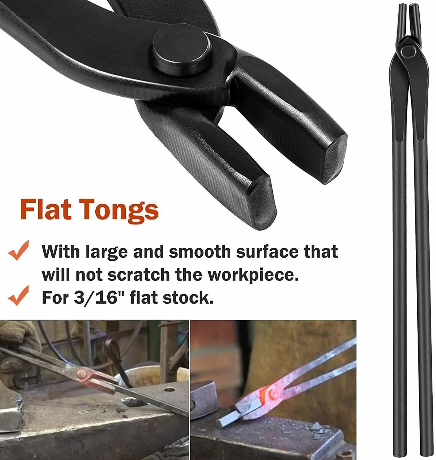 Knife Making Tongs Bladesmith Tong Set & Blacksmith Hammer 1.5 kg Forge Tools