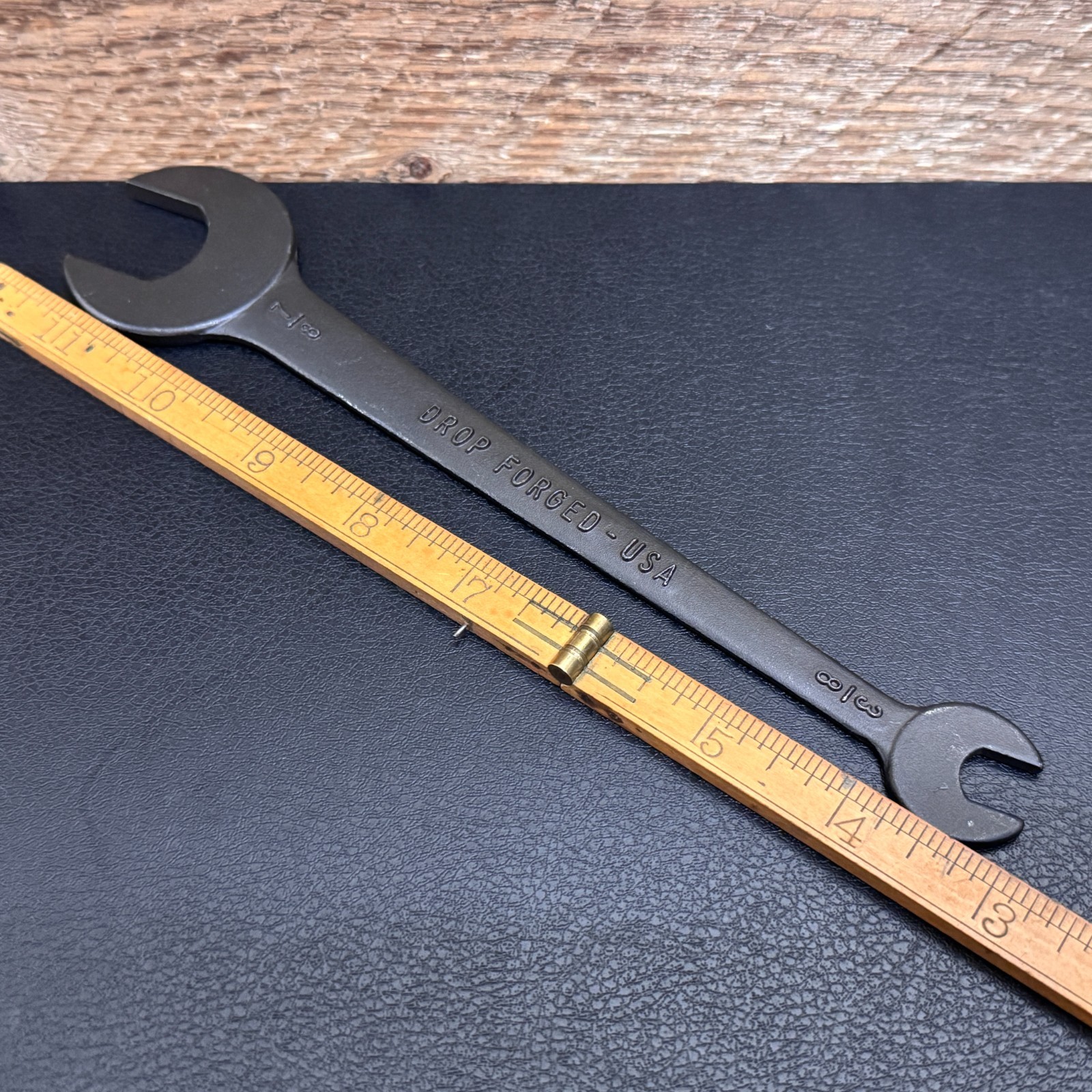 Vintage Automotive Tappet Open-End Wrench 7/8″ X 3/8″ Black Drop Forged USA