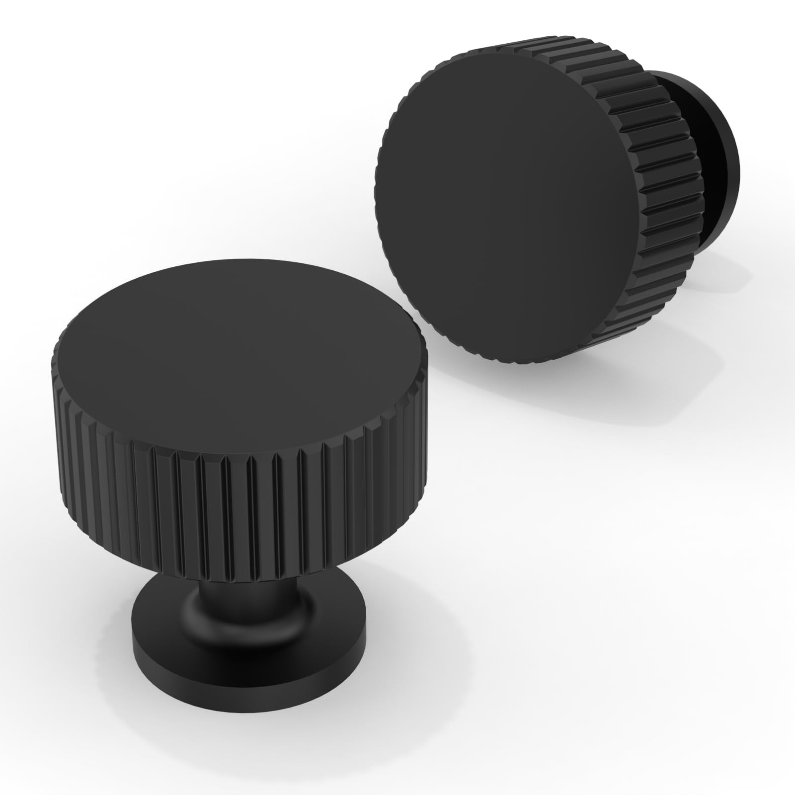 10 Pack Matte Black Cabinet Knobs 1-1/10 Inch(28mm) Single Hole Cabinet Pulls…