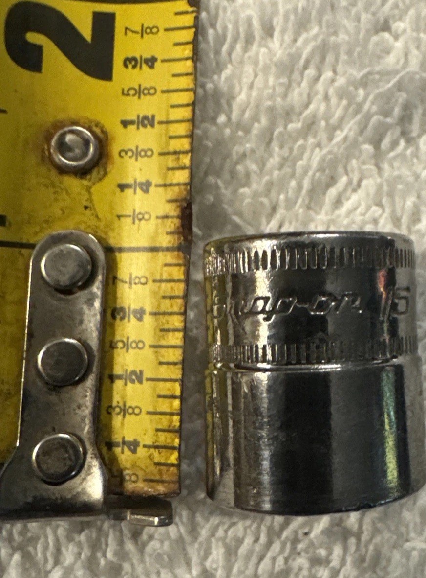 15 mm Snap-on 1/4″ Drive 15mm Shallow Socket 6-point TMM15 USA vtg tool
