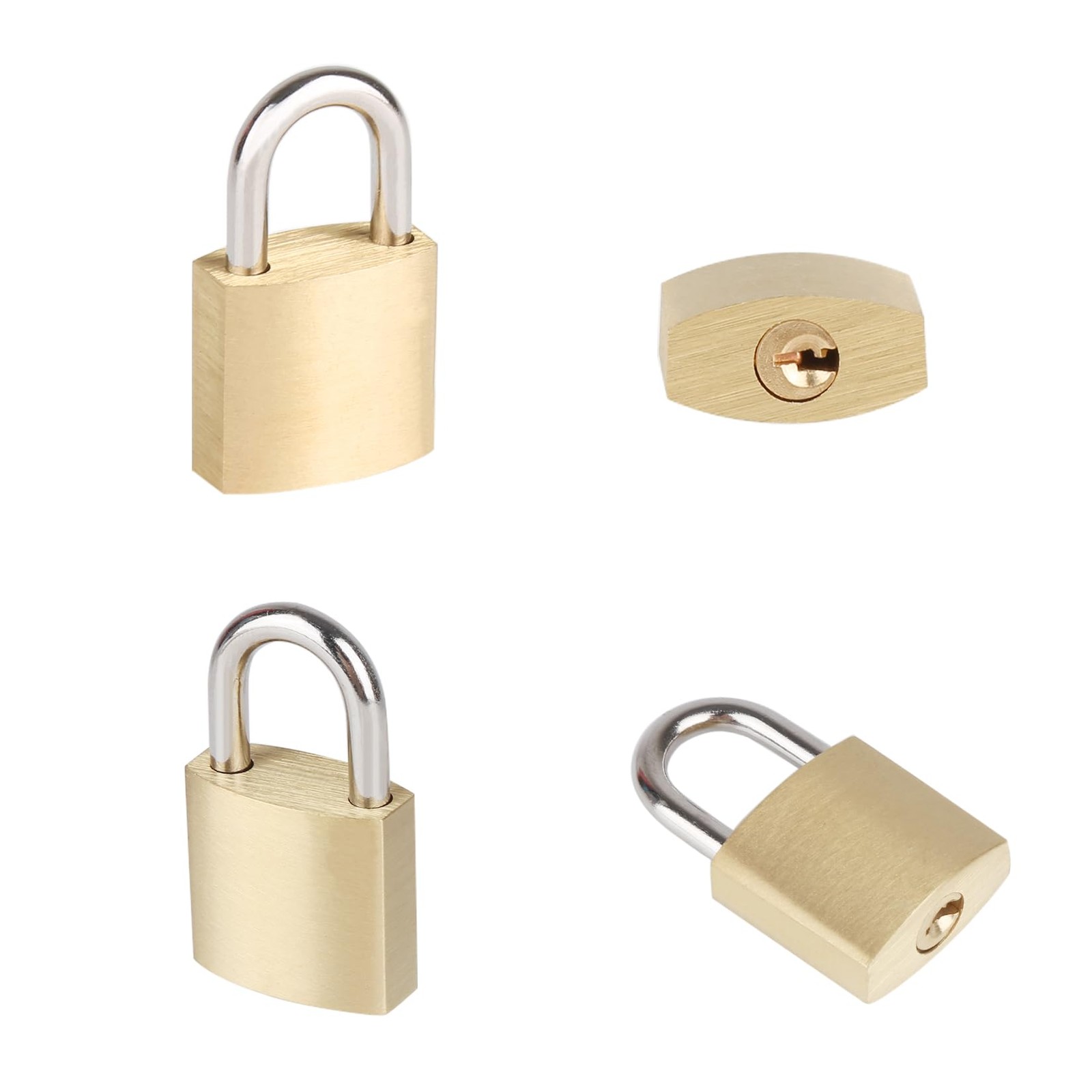 10Pack Small Locks Same Keys 3/4″ 20mm Solid Brass Padlocks Keyed Alike Mini