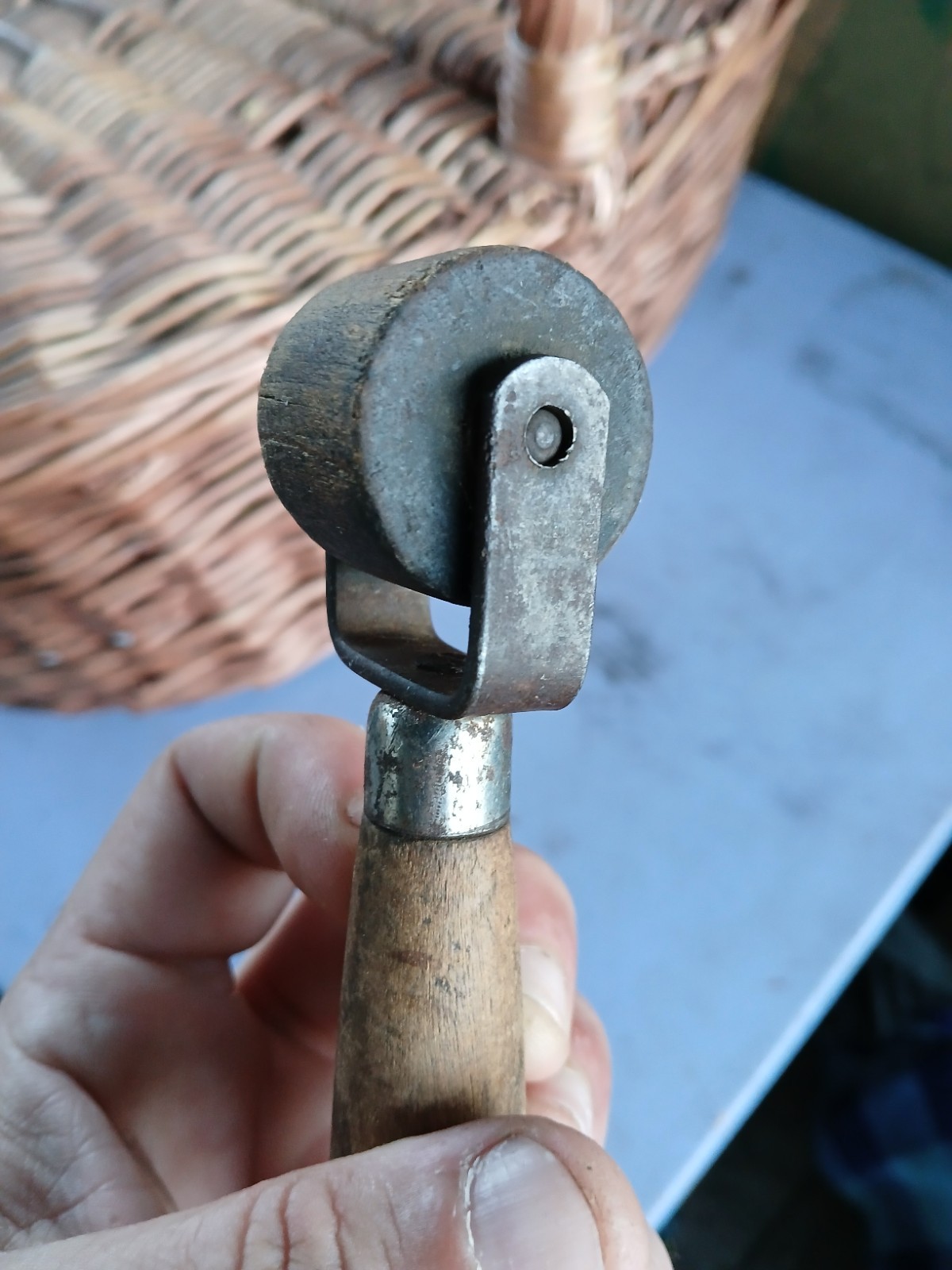 Vintage Ridgely Wood Wallpaper Seam Roller Antique Hand Press Tool Leather Craft