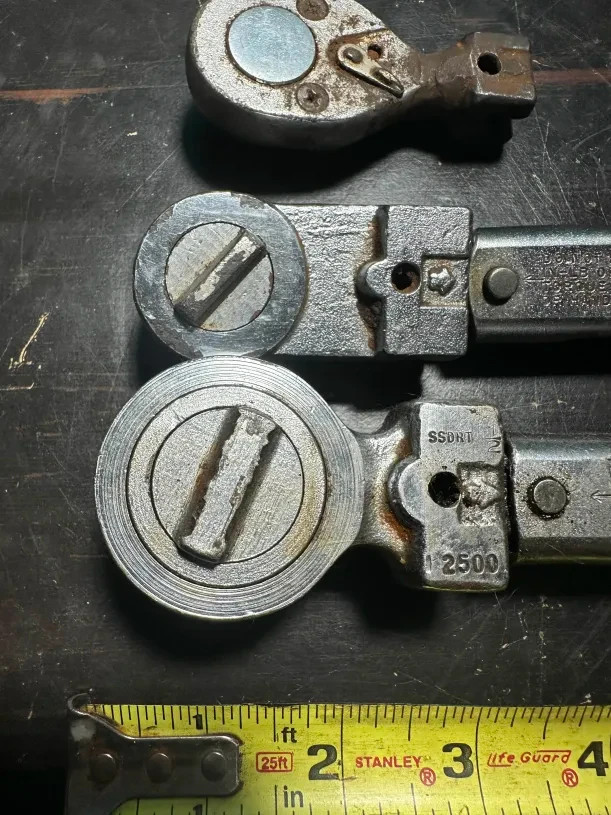 Lot of 3 Vintage Torque Wrenches, 1 Head only, 2 With Handles