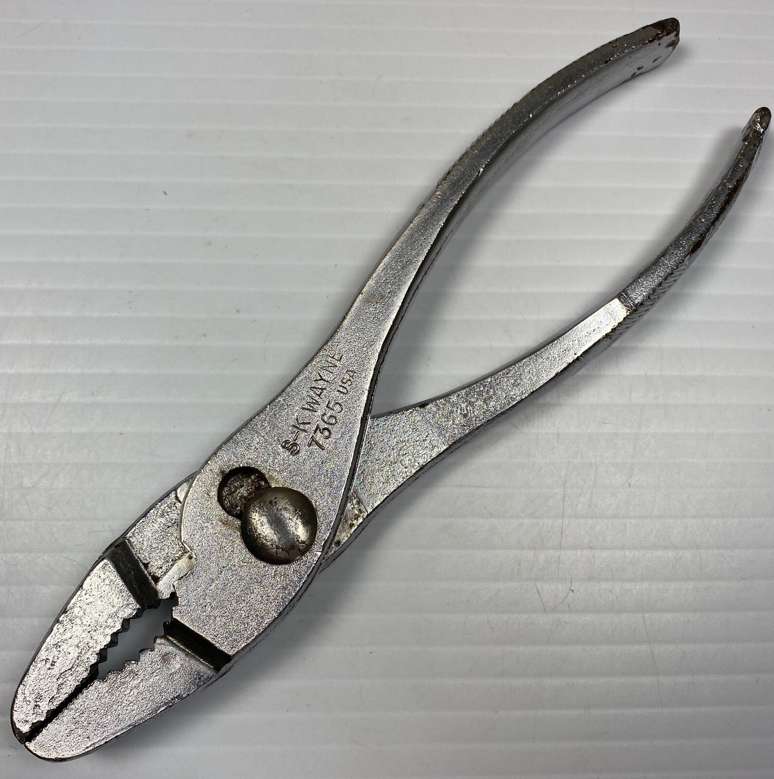 Vintage S-K Wayne Tools 7365 Thin Nose Slip Joint Pliers Tool 6-1/2″ Long USA SK