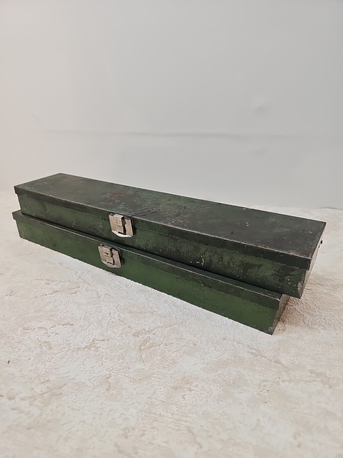 VTG S-K Tools 17″ Green Metal Socket Ratchet Storage empty box 2″