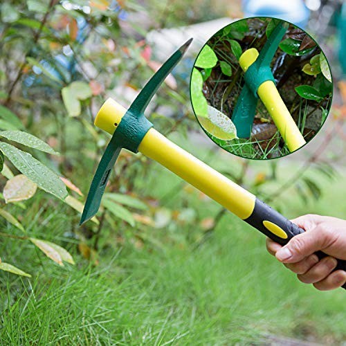 2 Pack 15 Inch Pick Mattock Hoe 1.5 Lbs Forged Fiberglass Handle Digging