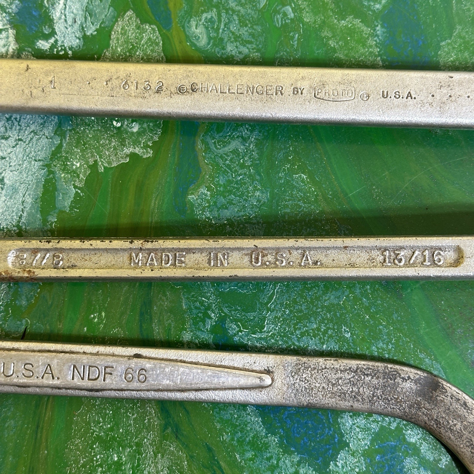 Mixed lot of Vintage Wrenches Various Sizes & Brands Proto Sears MIT Garage Shop