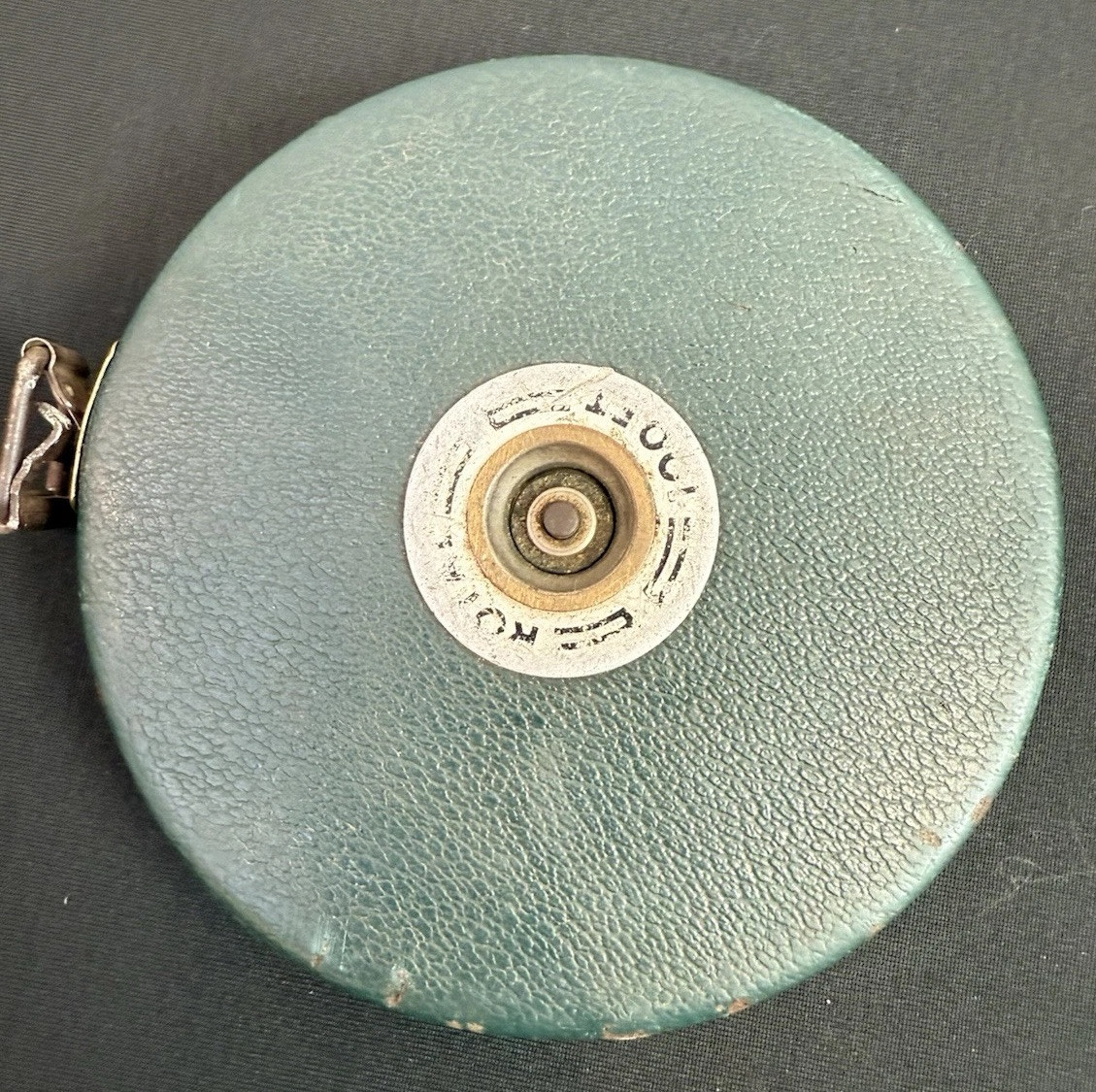Vintage Lufkin Rule Co Ni-Clad Chrome Steel 100 FT.-30M Hook Tape Measure Green
