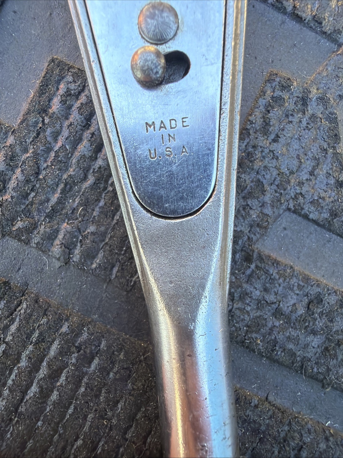 Rare New Britain 3/8” Drive Egg Pear Head Long Face Ratchet 1920s Rivet Selector