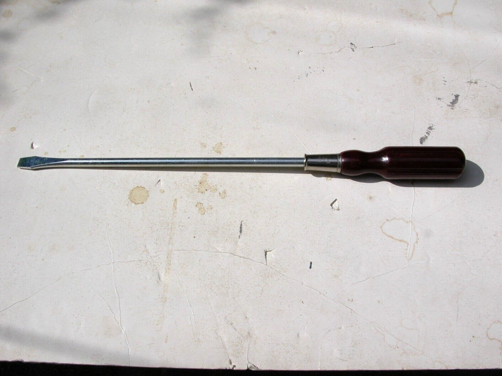 Vintage Stanley Slot Screwdriver 12″ 18″ Wood Handle standard square tip NOS