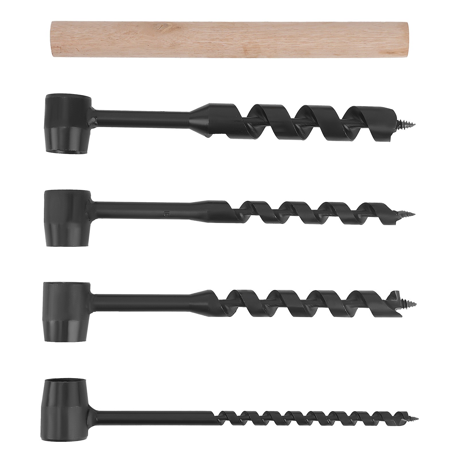 4 Pcs Hand Auger Wood Drill Bushcraft GearWoodworking Tools Heavy Duty Steel