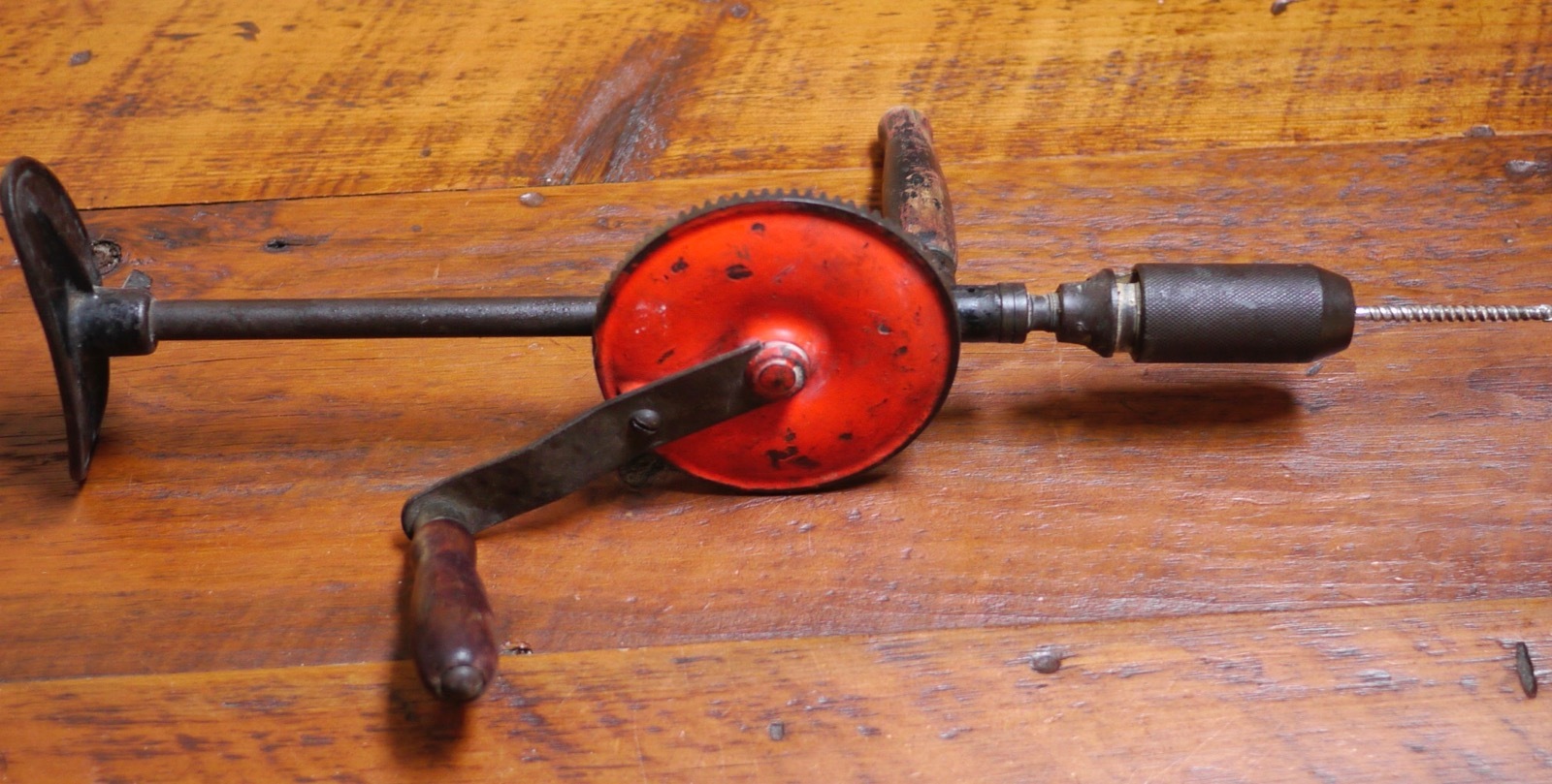 Vintage 1940s MILLER FALLS Model 119a Made Greenfield MA Cast Iron BREAST DRILL