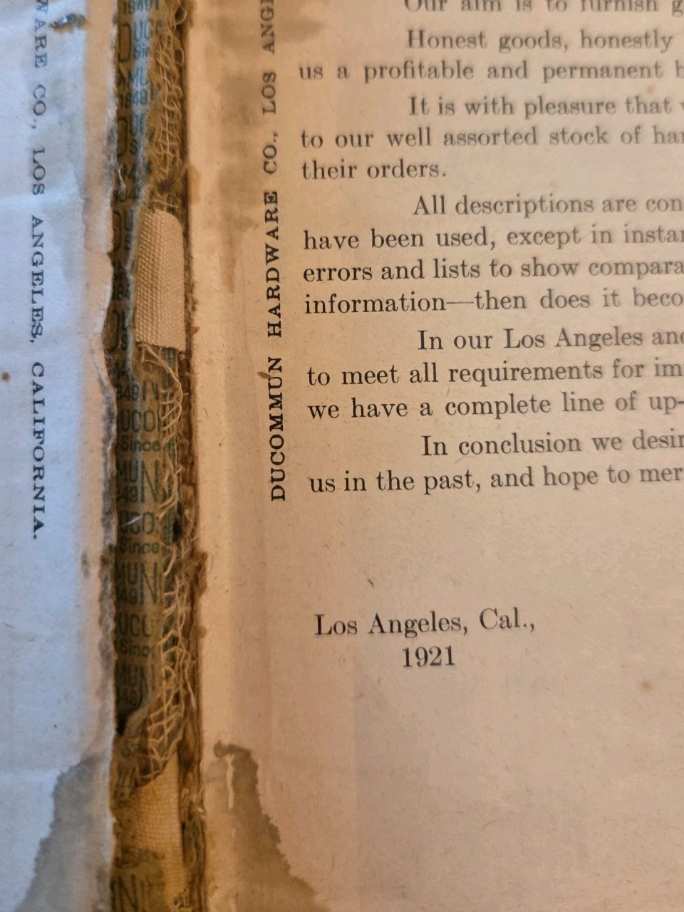 1921 Ducommun Catalog F Hardcover Industrial Metal Supply Tool Book Los Angeles