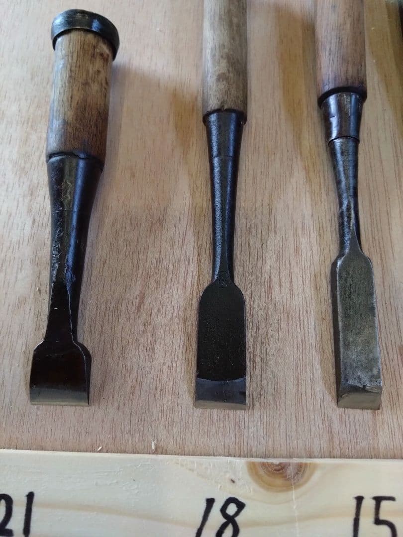 Restored Japanese Chisel Set 6pc Oiire Nomi Sharp Black Oxide Finished 6-21mm